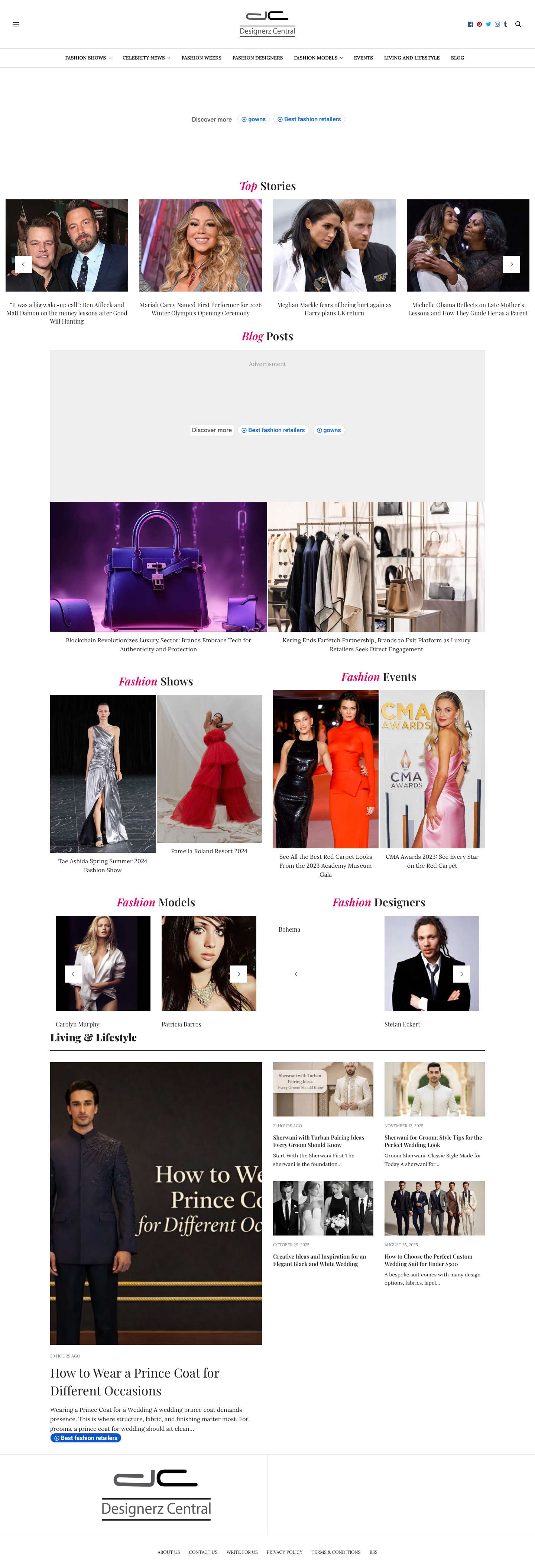 Designerz Central - Online Fashion weeks, Designers, Fashion Models, Runway shows, Events, Trends - Full Screenshot