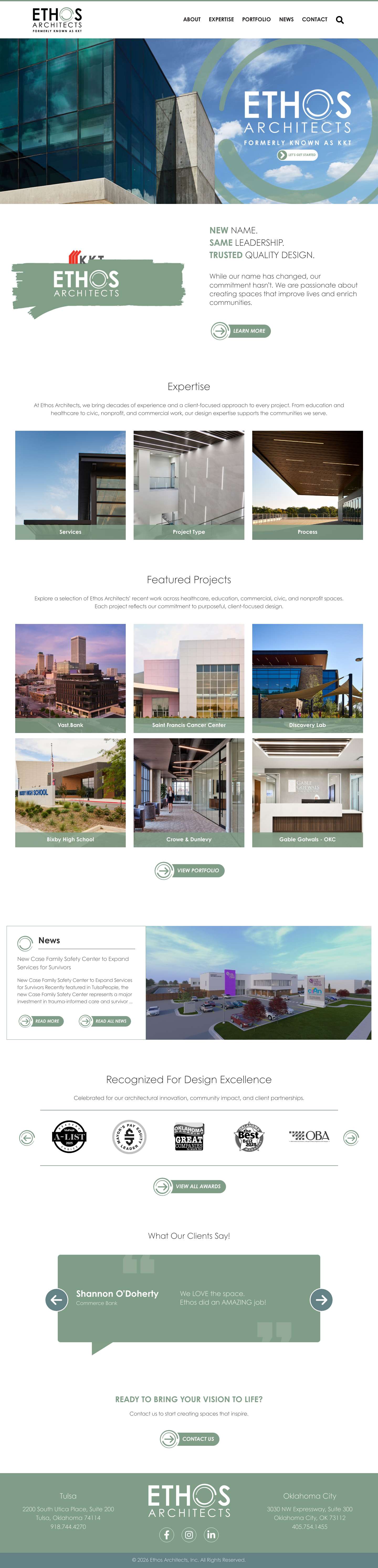 Home - Ethos Architects | Architecture, Interiors, Engineering - Full Screenshot