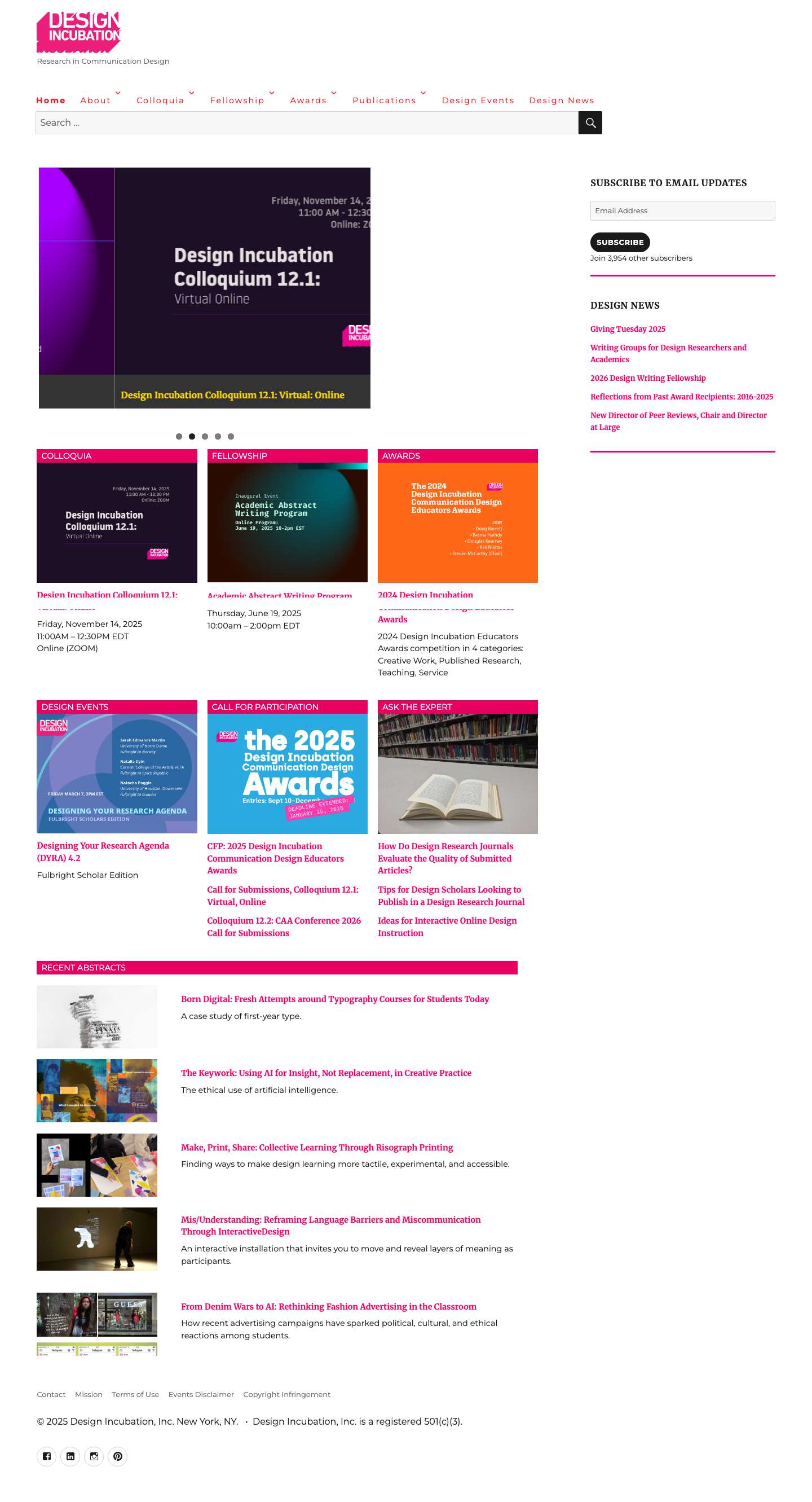 Design Incubation – Research in Communication Design - Full Screenshot