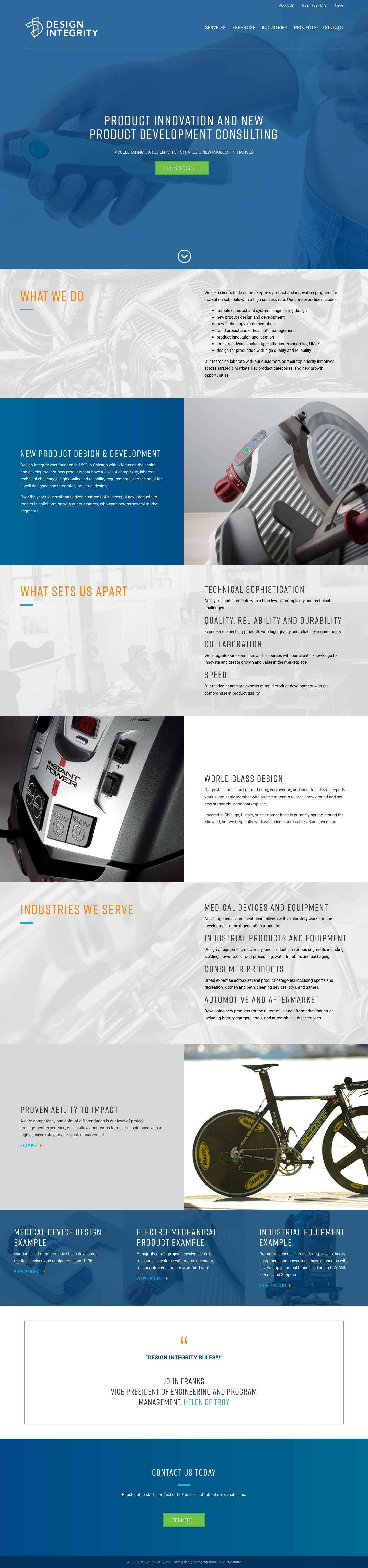 Innovation and NPD Consulting | Design Integrity, Inc. | New Product Development Consulting - Full Screenshot