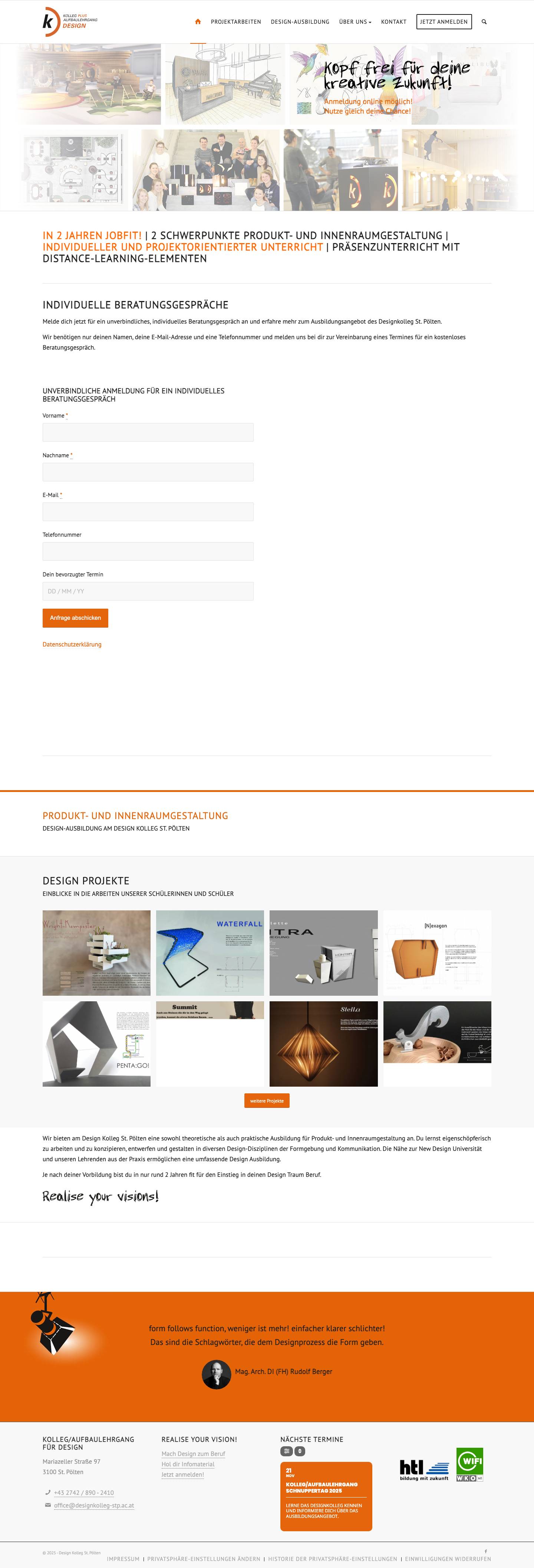 Design Kolleg St. Pölten - Produkt- und InnenraumgestaltungClick to open the search input fieldZurückWeiterZurückWeiterNach oben scrollen - Full Screenshot