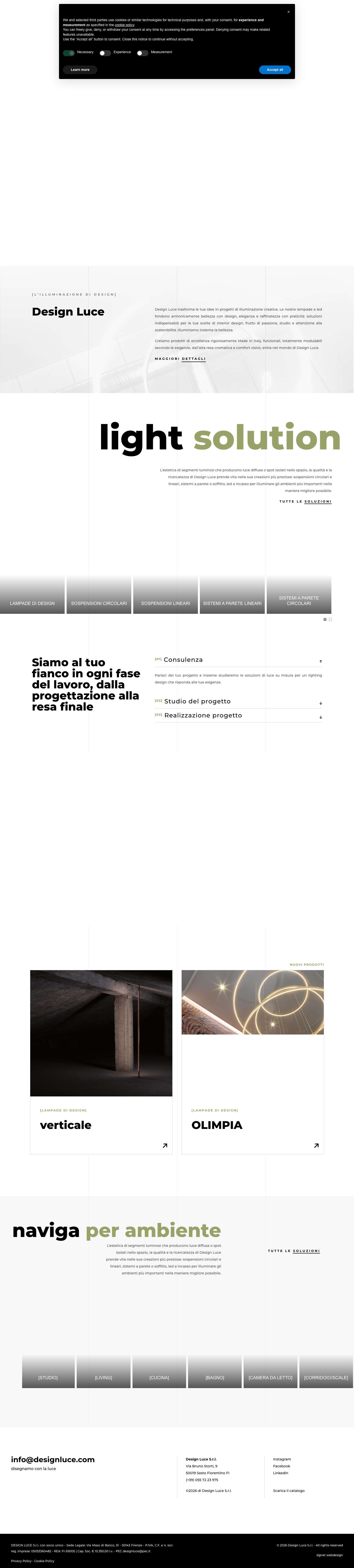 Design luce - Lighting design - illuminazione Firenze - Full Screenshot