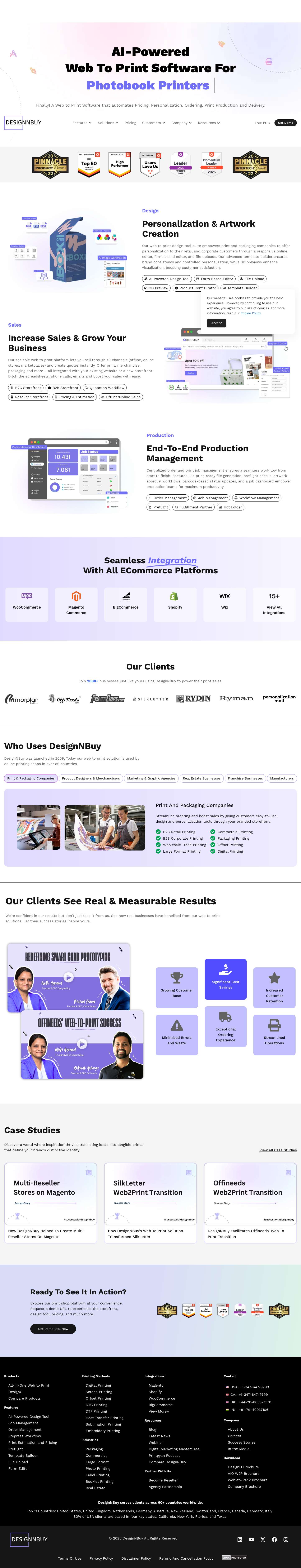 Web to Print Solutions | Web To Print Software | Web2Print | W2P - Full Screenshot