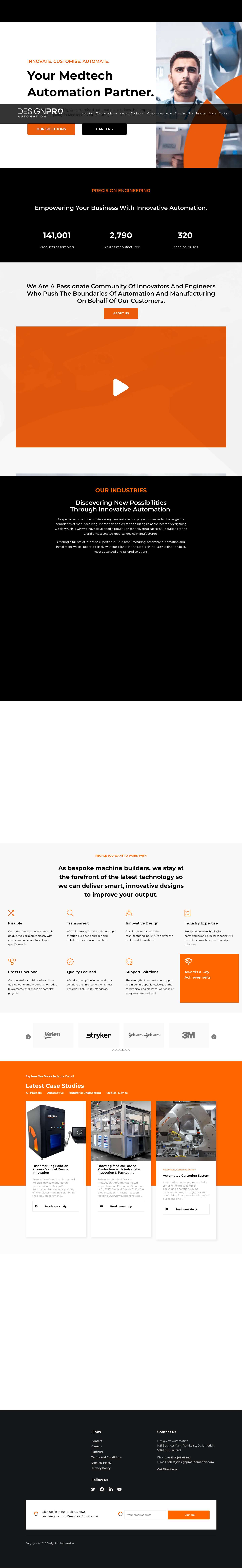 MedTech Automation and Manufacturing Solutions | DesignPro - Full Screenshot