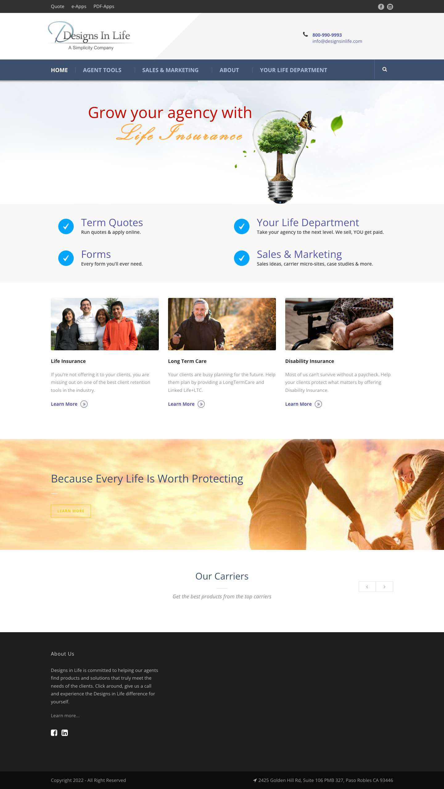 Homepage - Designs In Life - Full Screenshot