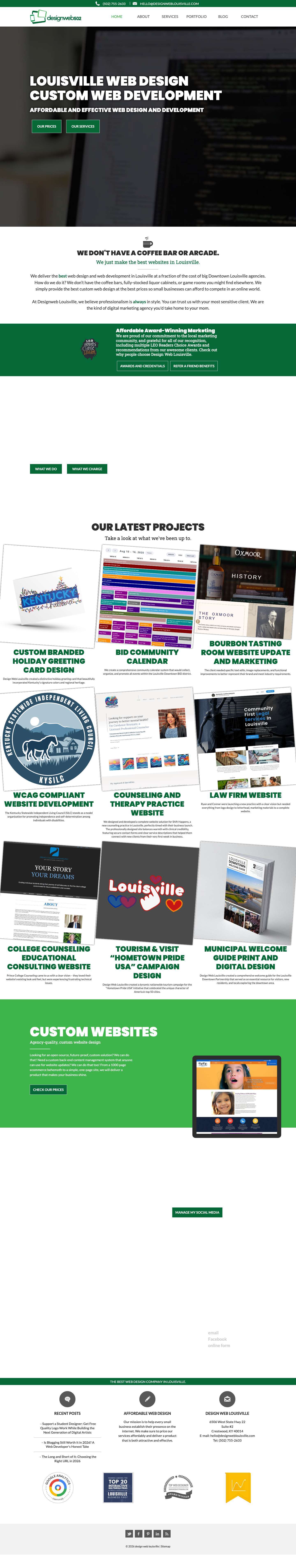 Designweb Louisville: Web Design | Web Development | Louisville, KY - Full Screenshot