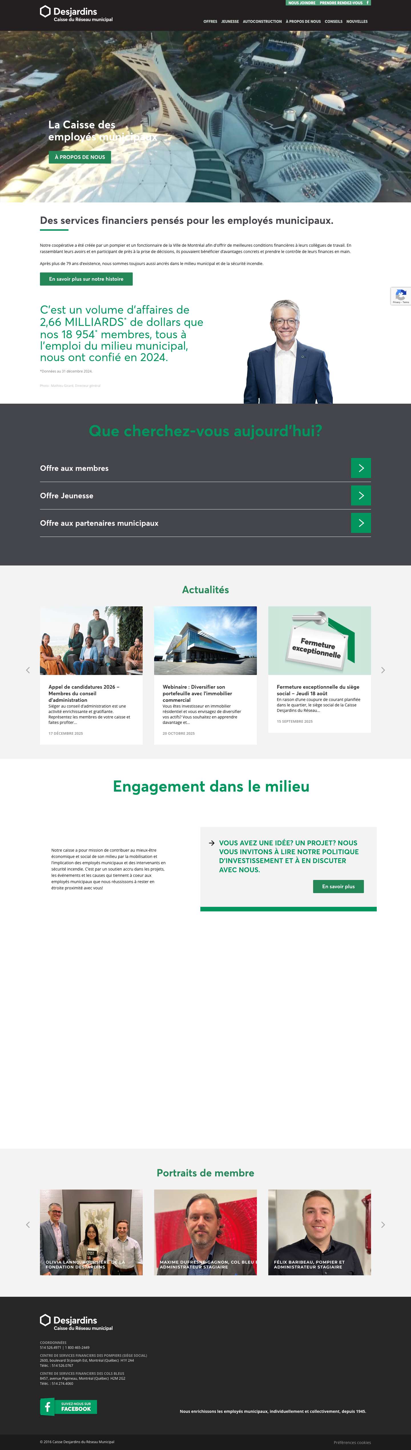 Caisse Desjardins du Réseau municipal - Full Screenshot