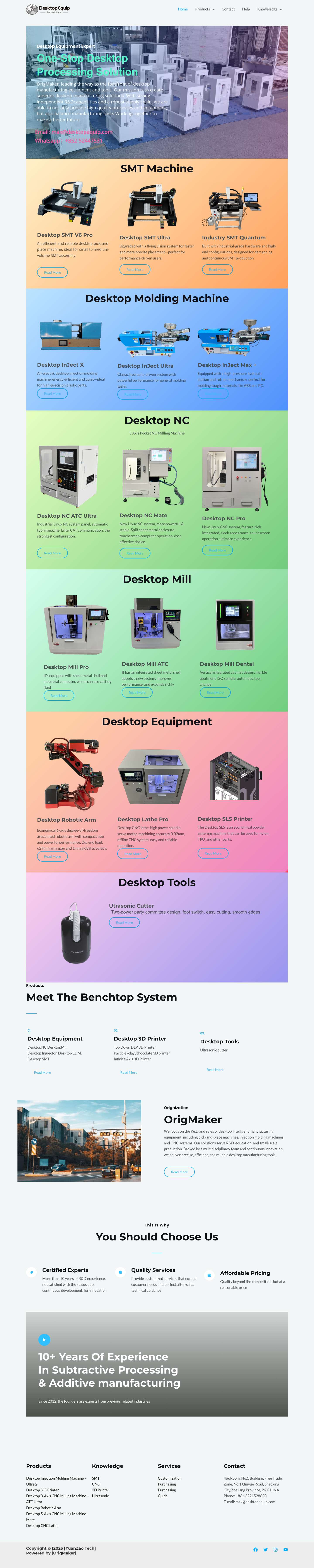 Desktop Manufacturing Equipment - Full Screenshot