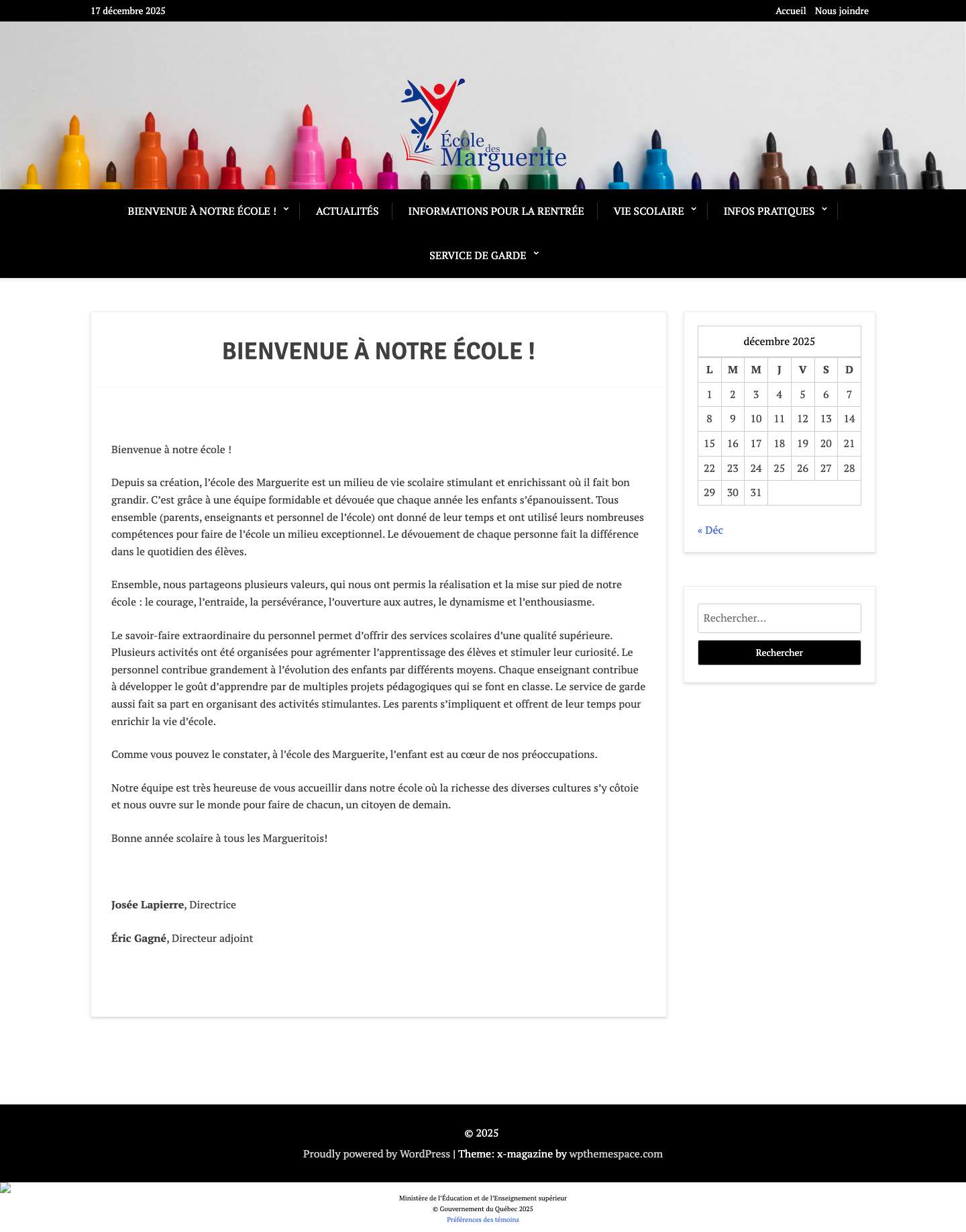 Bienvenue à notre école ! - - Full Screenshot