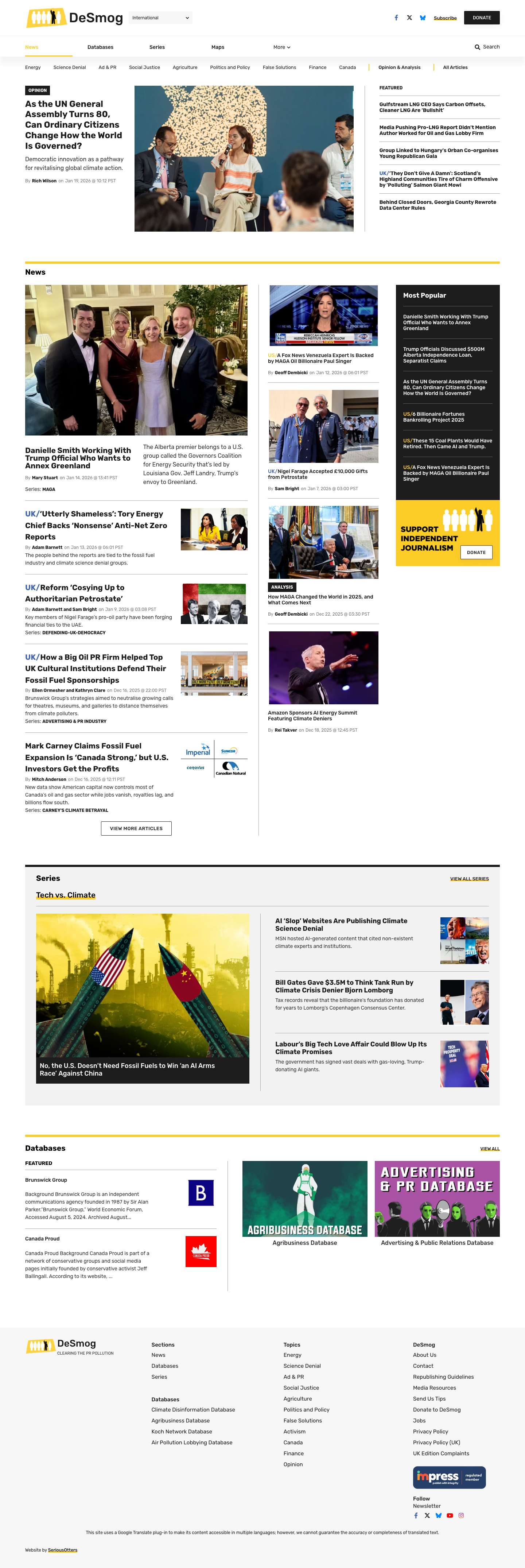 News - DeSmog - Full Screenshot