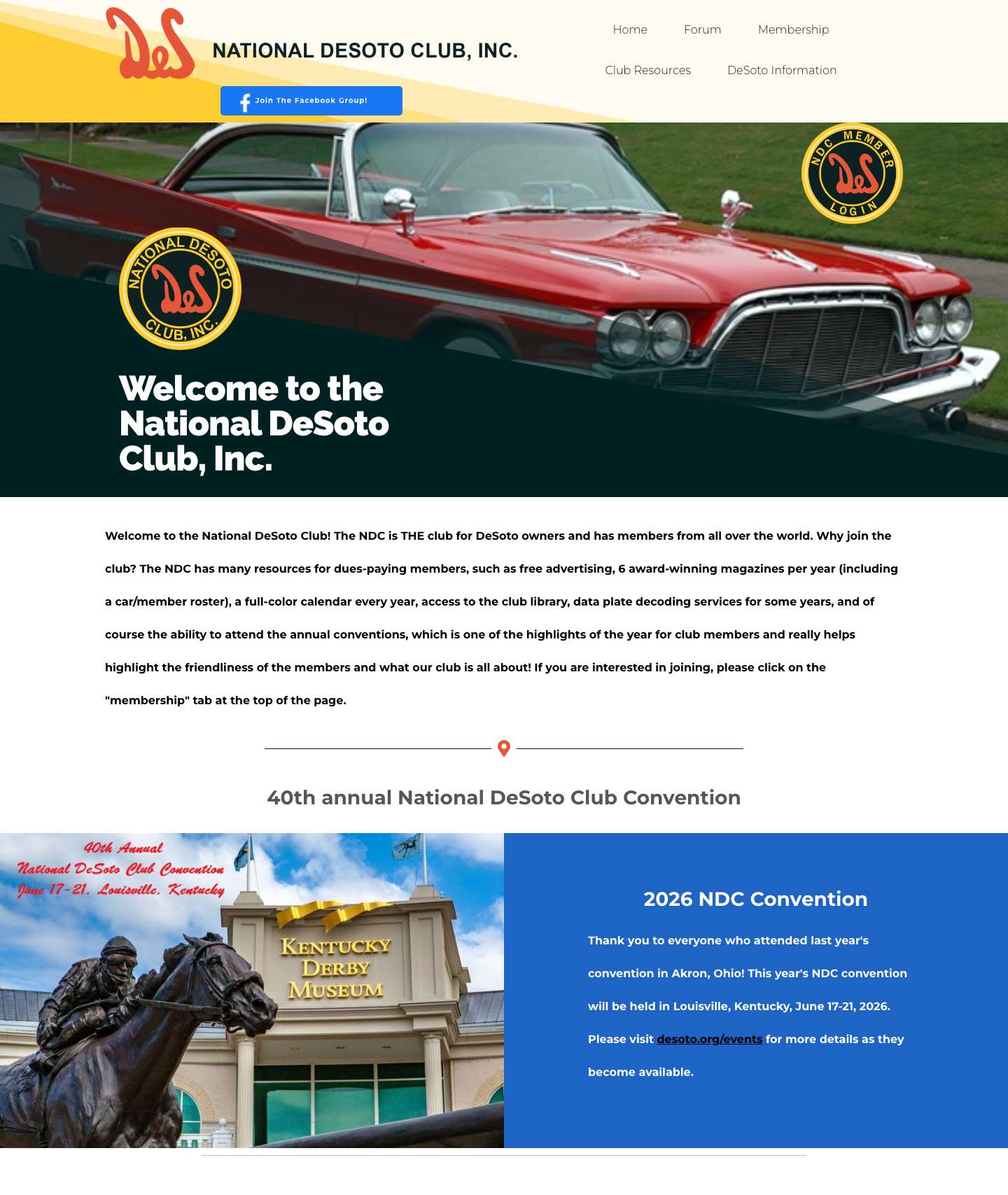 National DeSoto Club, Inc. – The Home For DeSoto Enthusiasts Around The World - Full Screenshot