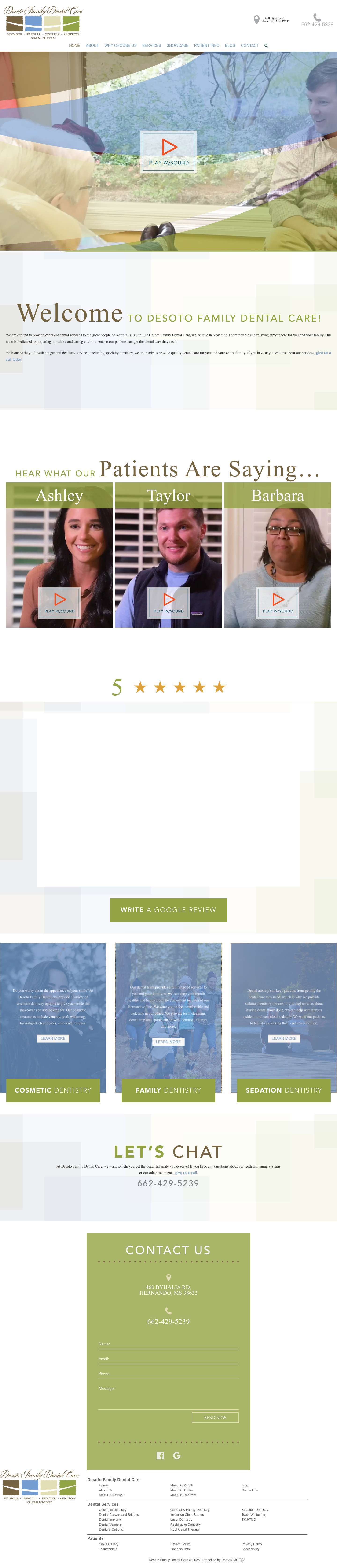 Hernando Family & Cosmetic Dentistry | Desoto Family Dental CareHernando Family & Cosmetic Dentistry | Desoto Family Dental Care - Full Screenshot