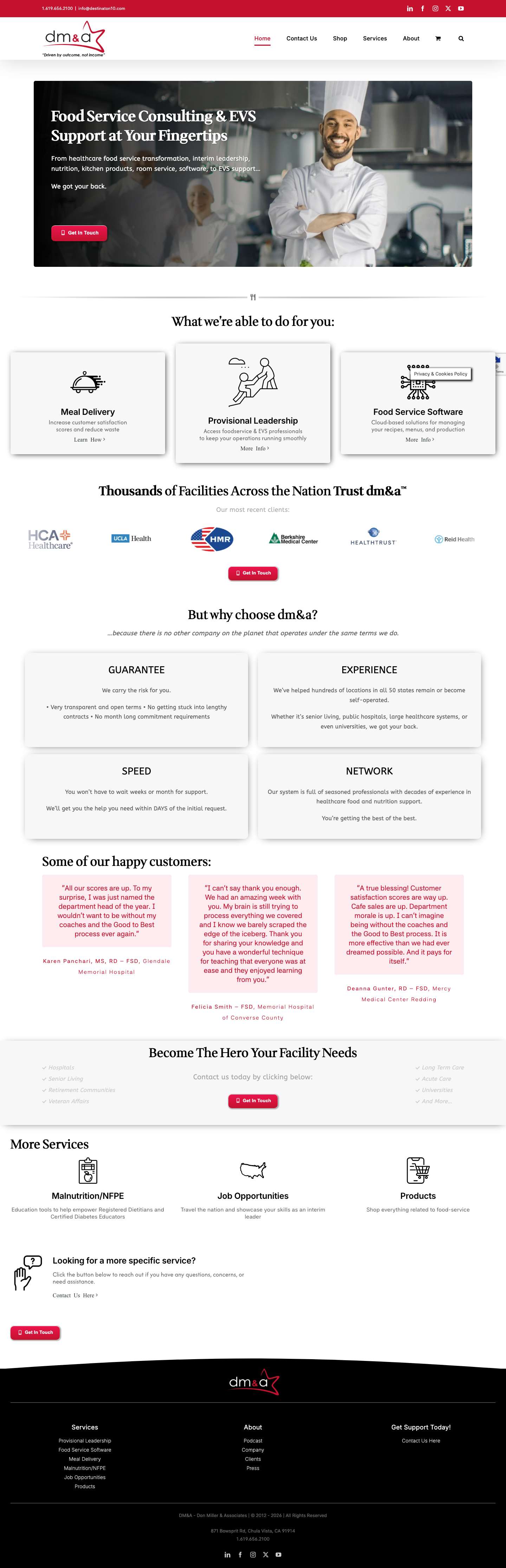 BEST Healthcare Food Service Consultant Nationwide - Healthcare Foodservice, Software, Nutrition, EVS Transformation - Full Screenshot