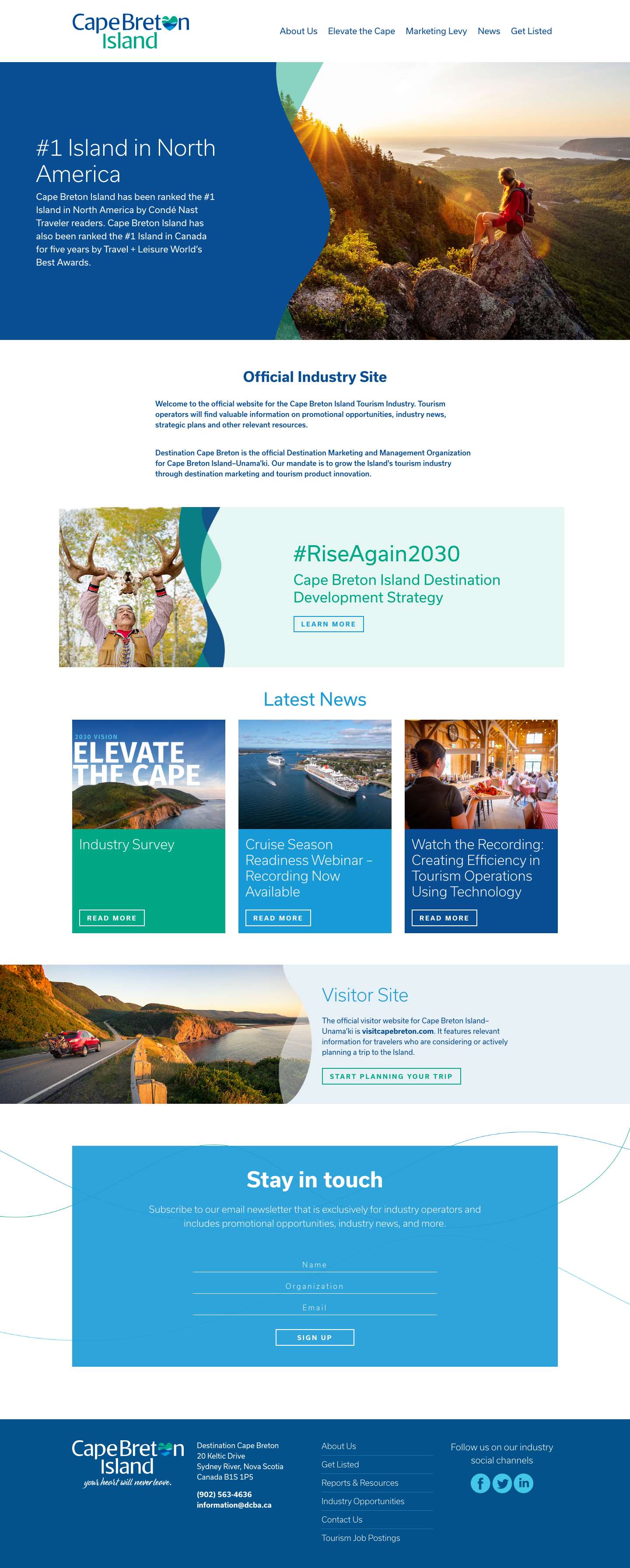 Destination Cape Breton – Destination Cape Breton is the official Destination Marketing and Management Organization for Cape Breton Island–Unama'ki. - Full Screenshot