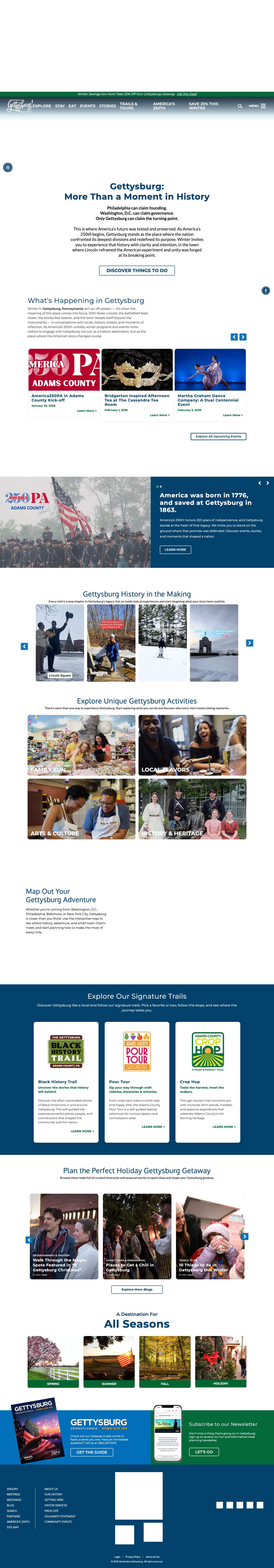 Destination Gettysburg: Official Guide to Gettysburg, PA - Full Screenshot