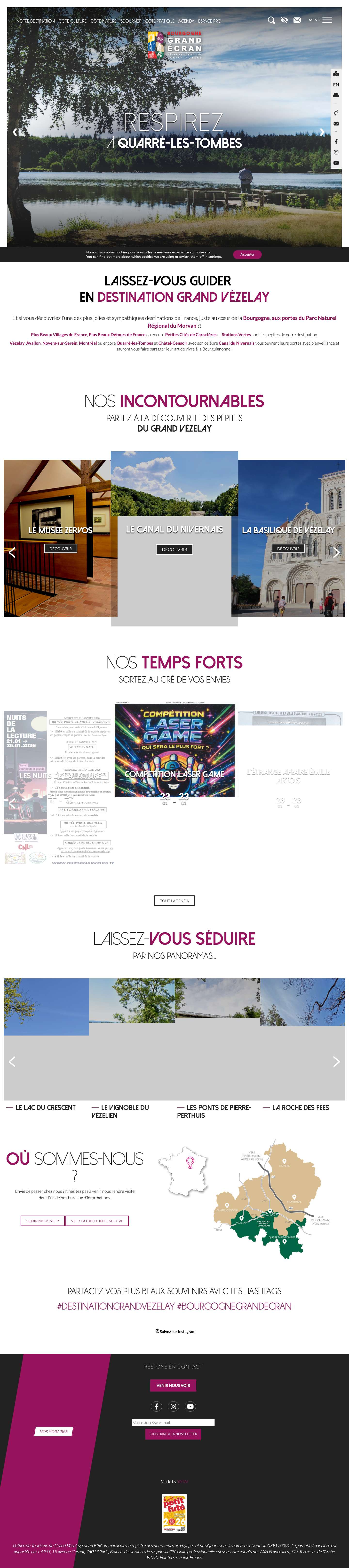 Destination Grand Vézelay | Site de l'Office de Tourisme - Full Screenshot