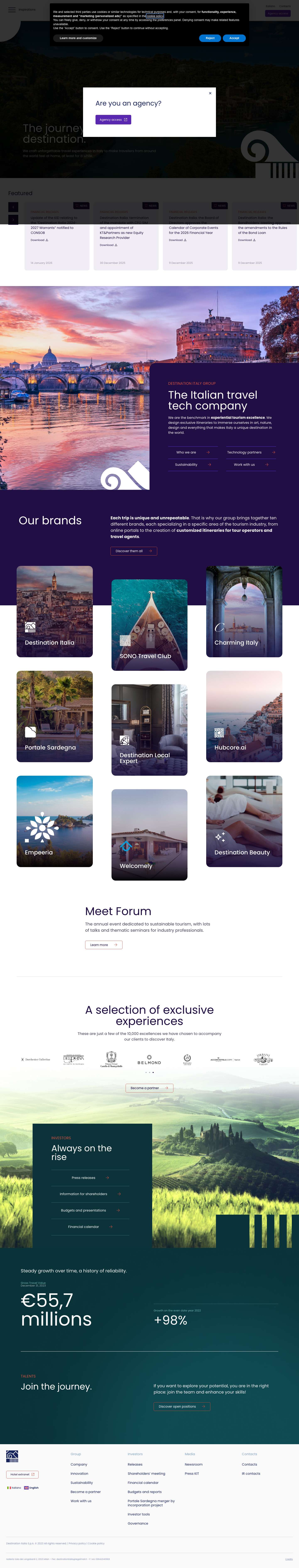 Vacanze di lusso in Italia 2025 | Destination Italia Group - Full Screenshot