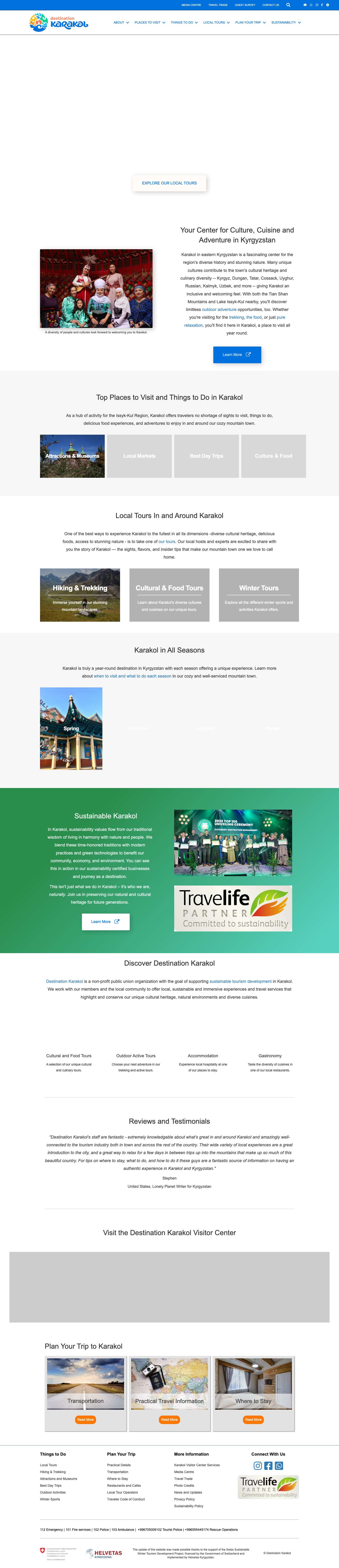 Explore Karakol: Your Center for Adventure, Culture, & Cuisine in Kyrgyzstan - Full Screenshot