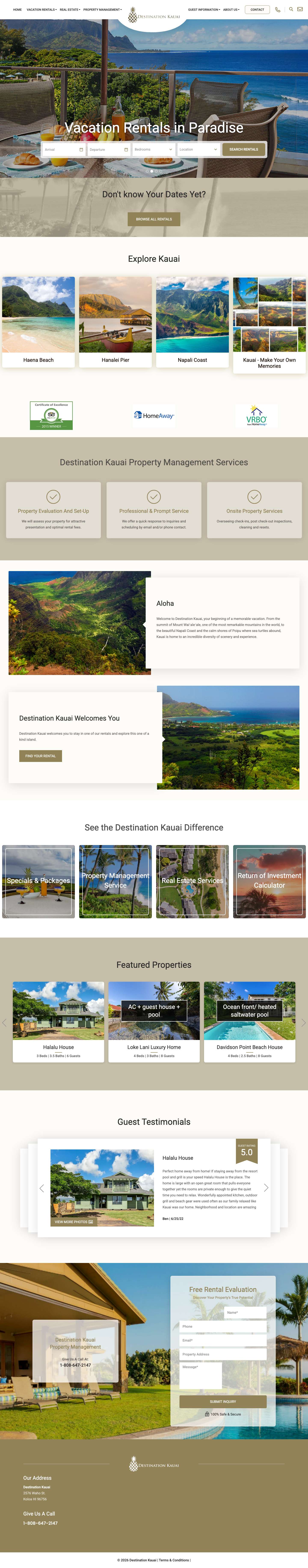 Home - Destination Kauai - Full Screenshot