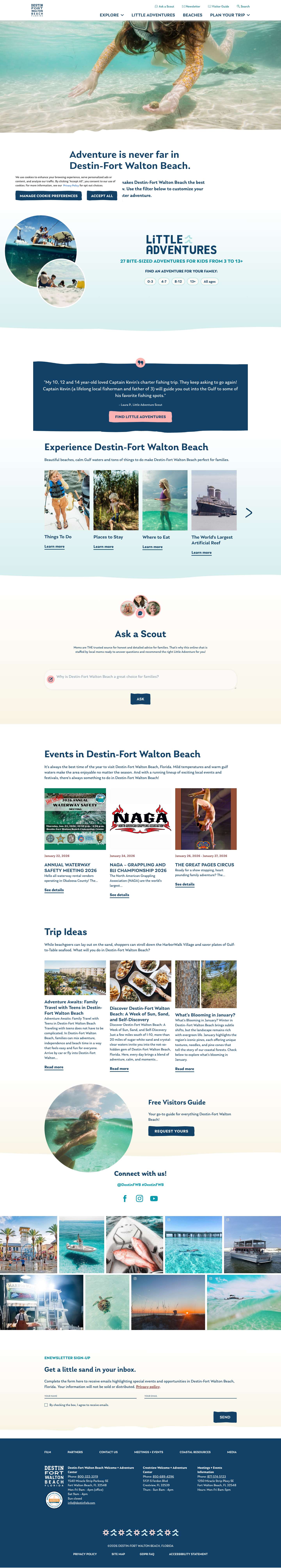 Destin-Fort Walton Beach, Florida | Events, Hotels & Attractions - Explore the white sand beaches of Destin-Fort Walton Beach! - Full Screenshot