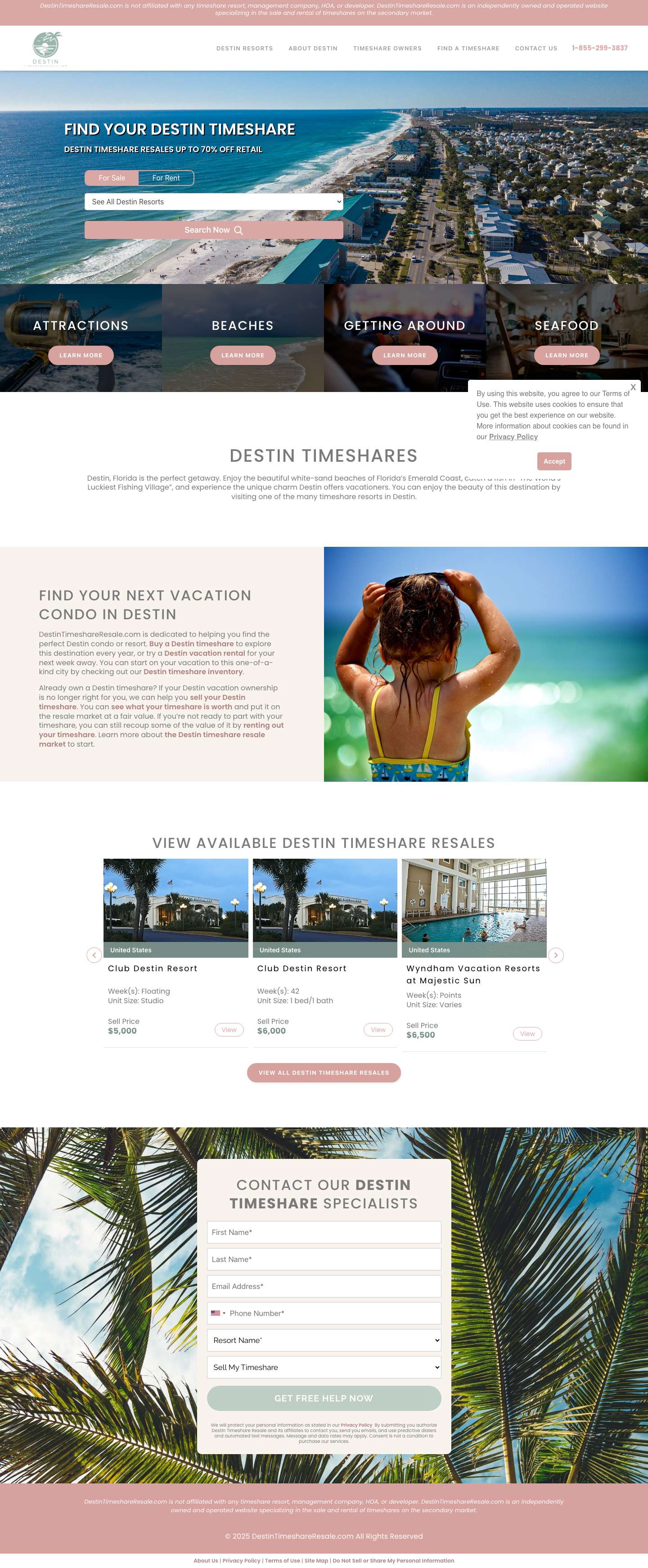 Destin Timeshare – Timeshare Resales in Destin, FL - Full Screenshot