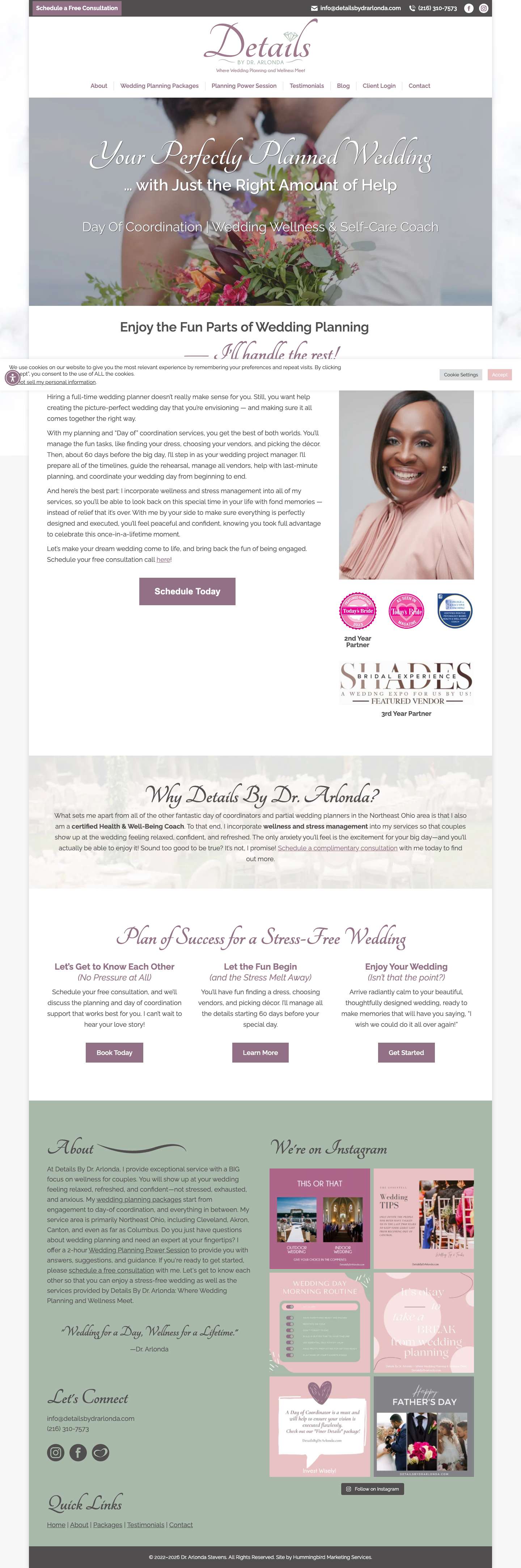 Details By Dr. Arlonda - Where Wedding Planning & Wellness Meet - Full Screenshot