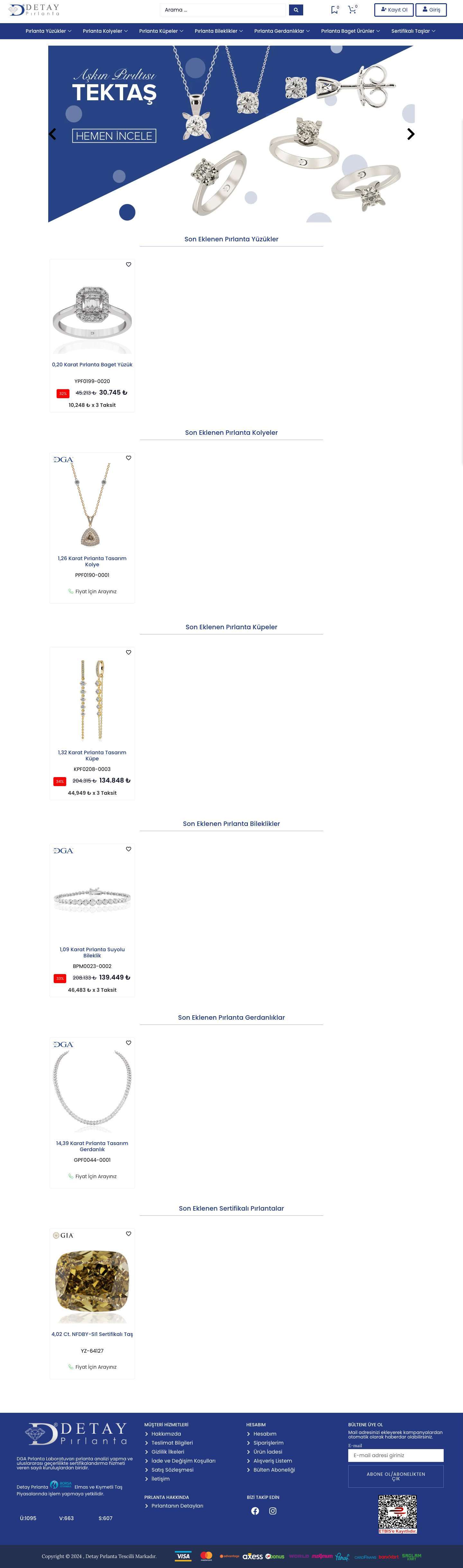 Anasayfa - Detay Pırlanta - Full Screenshot