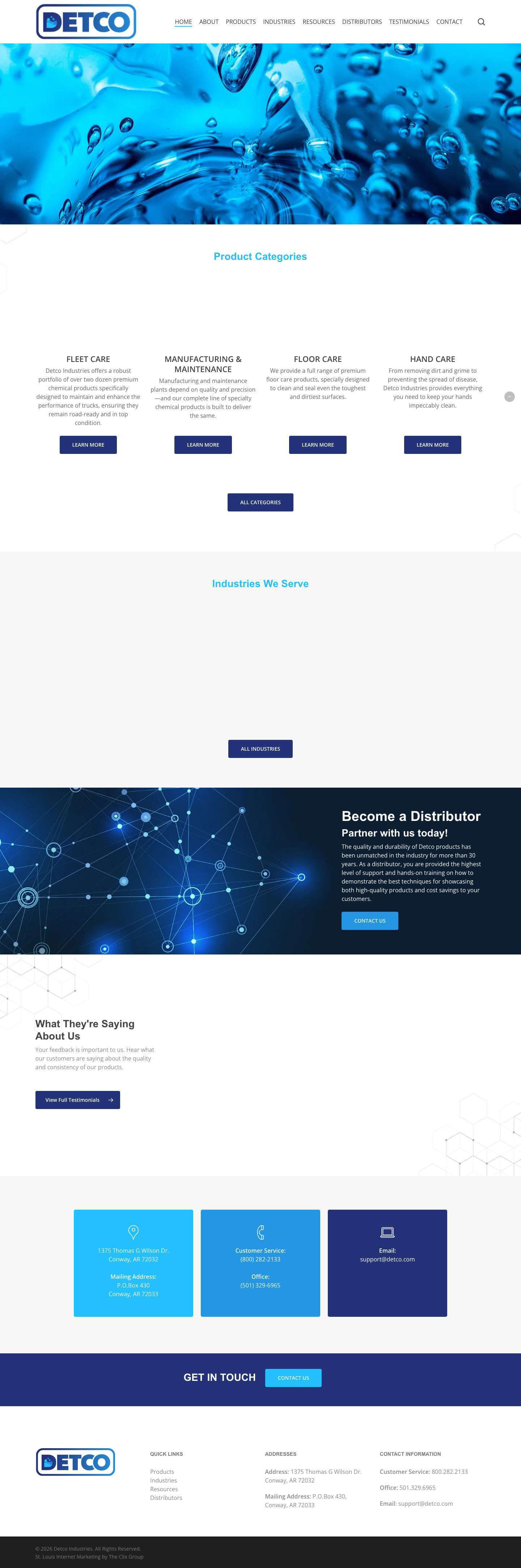 Home | Detco Industries - Full Screenshot