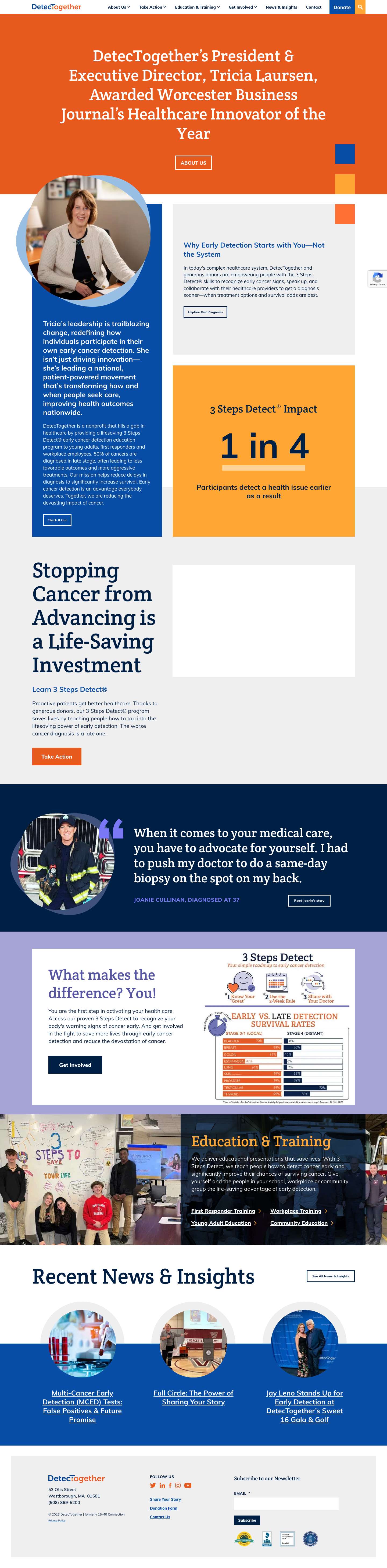 DetecTogether - Providing accessible health and wellness training that empowers individuals with the life-saving benefit of early cancer detection. - Full Screenshot
