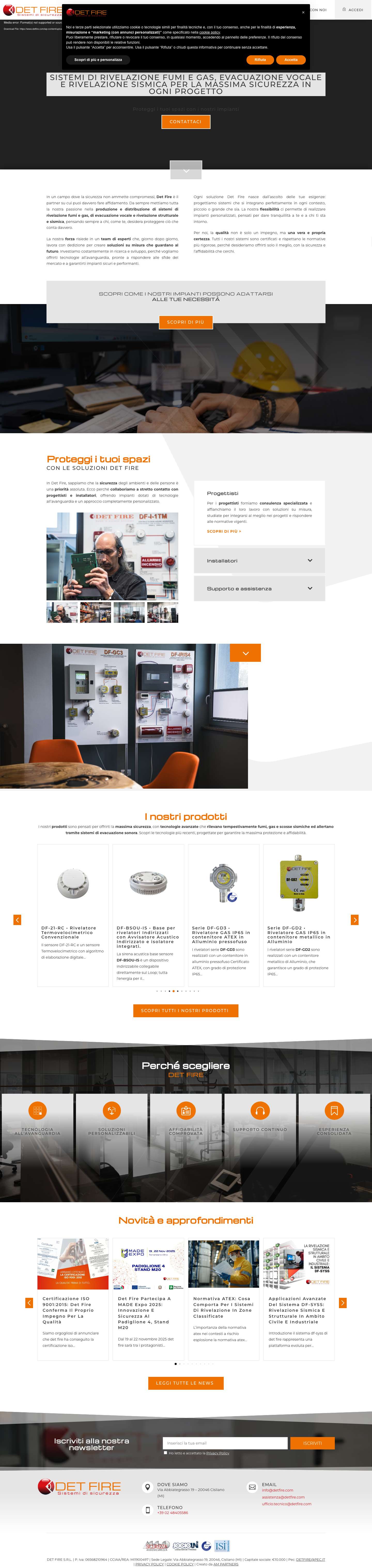 Sistemi di rivelazione antincendio, gas e sismici Det Fire - Full Screenshot