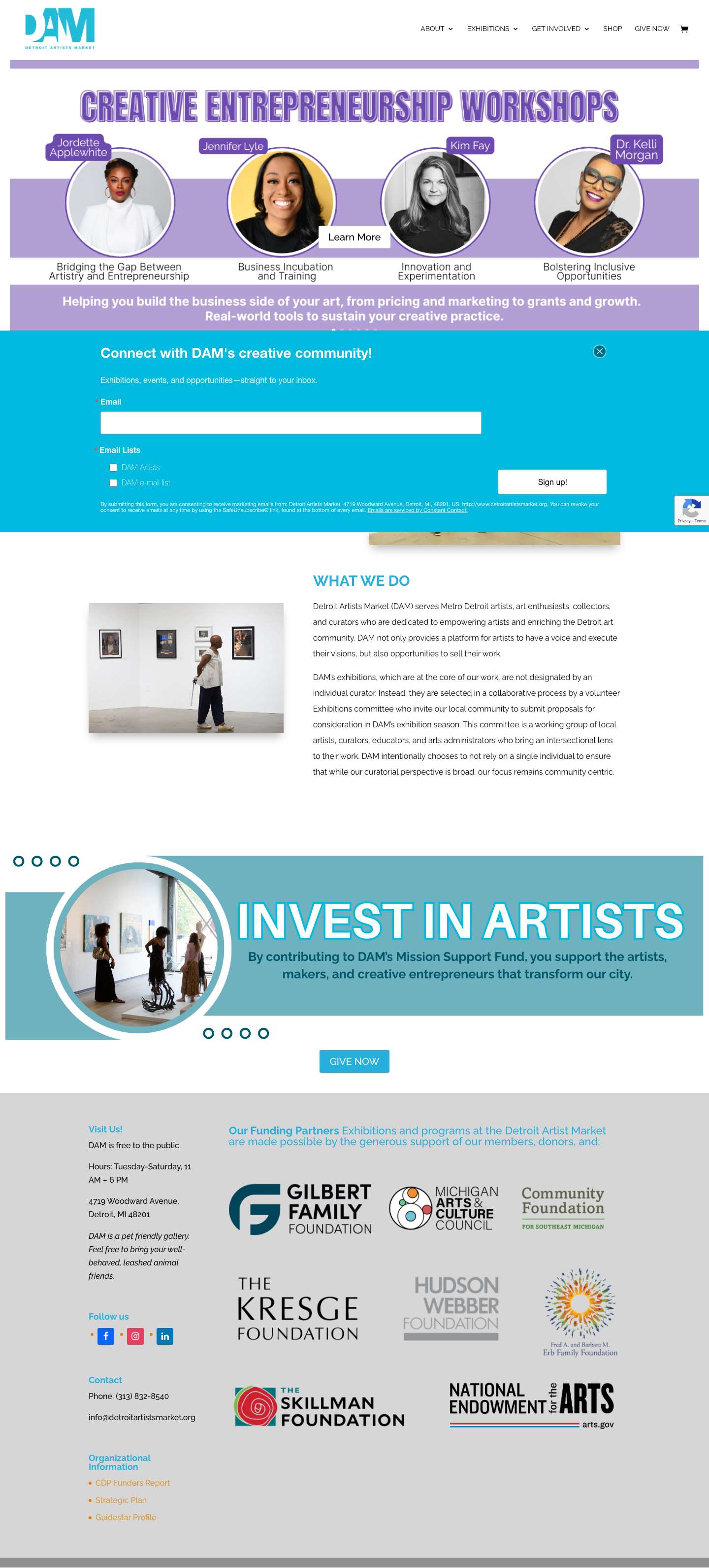 Detroit Artists Market - Full Screenshot