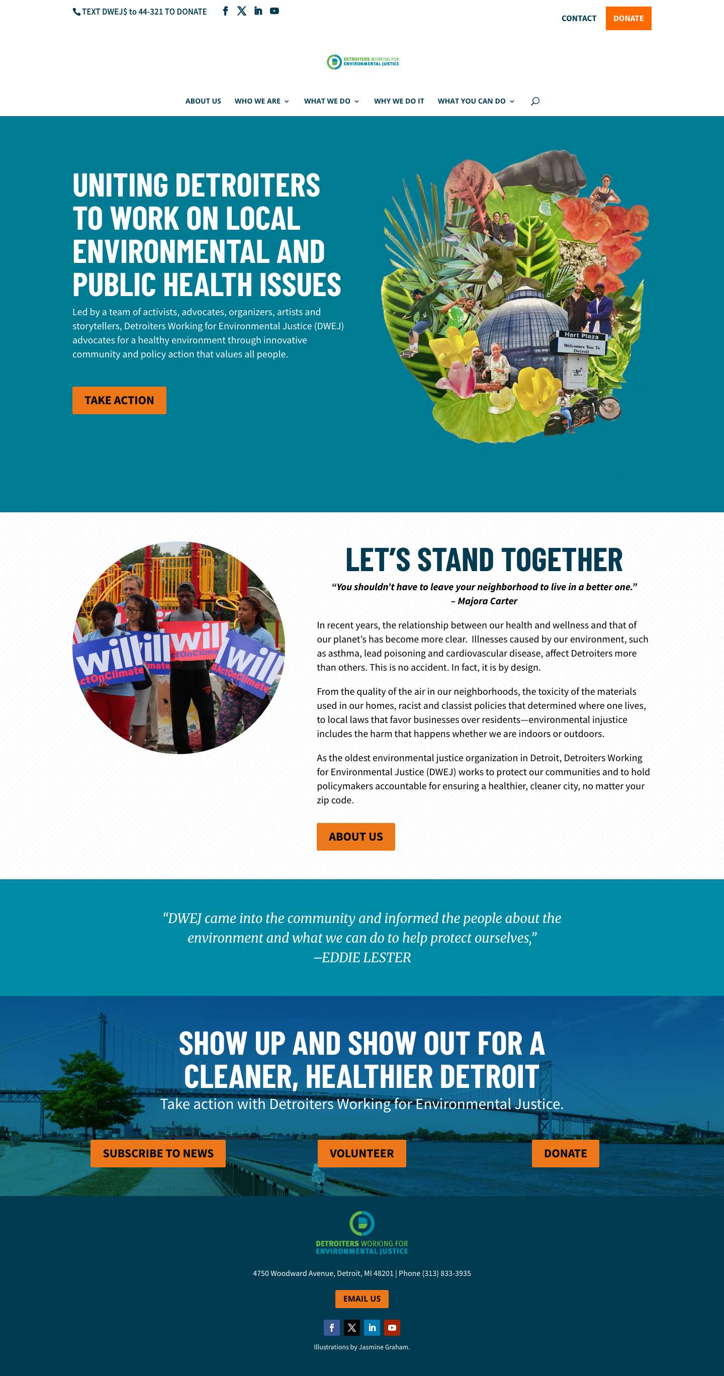 Detroiters Working for Environmental Justice | Protecting Detroiters' Right to Clean Air, Safe Water and Healthy Neighborhoods - Full Screenshot