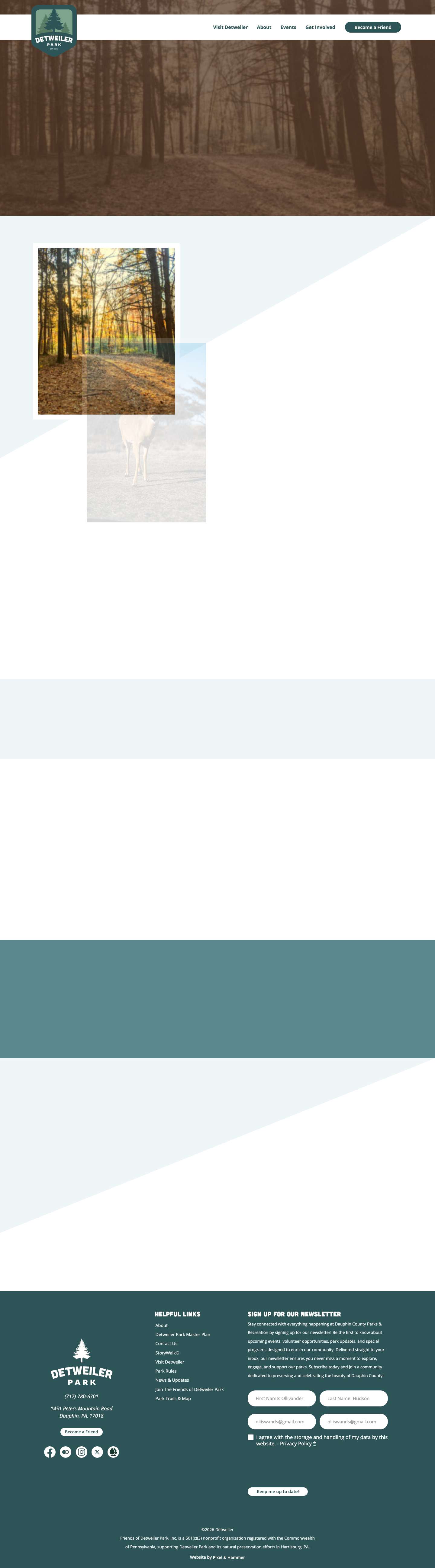 Detweiler Park & Hiking Trails | Dauphin County Parks & Rec - Full Screenshot