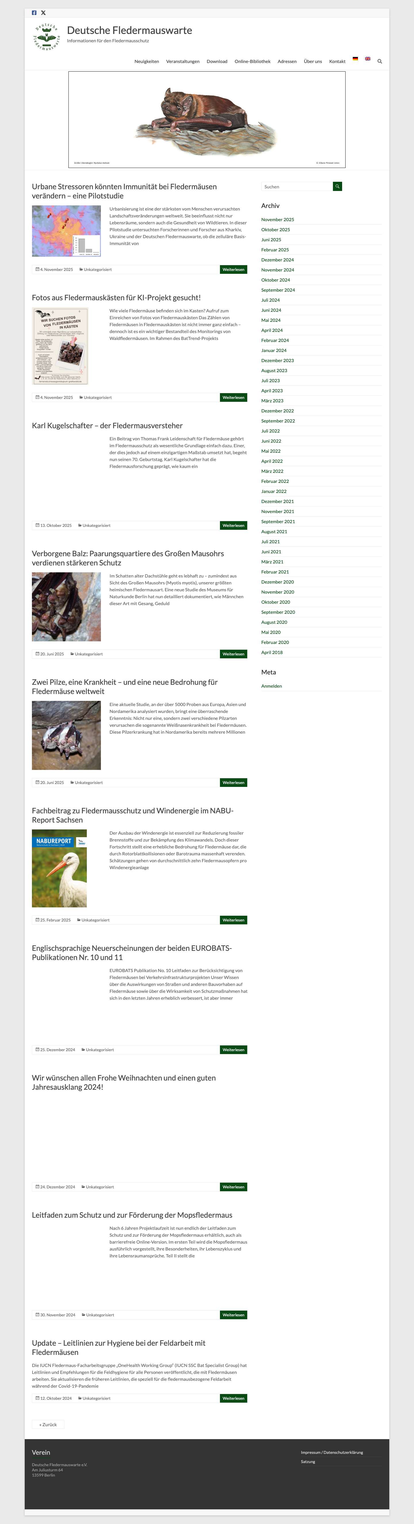 Deutsche Fledermauswarte - Full Screenshot