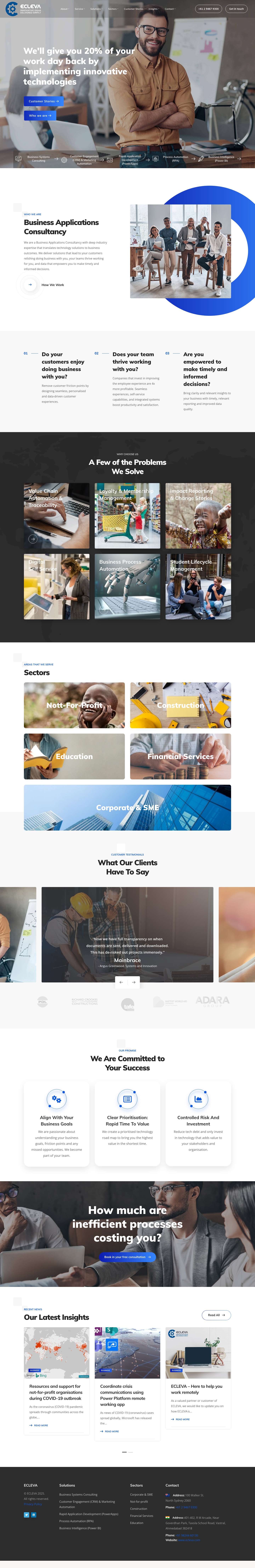 Business Applications Consultancy | ECLEVA - Full Screenshot