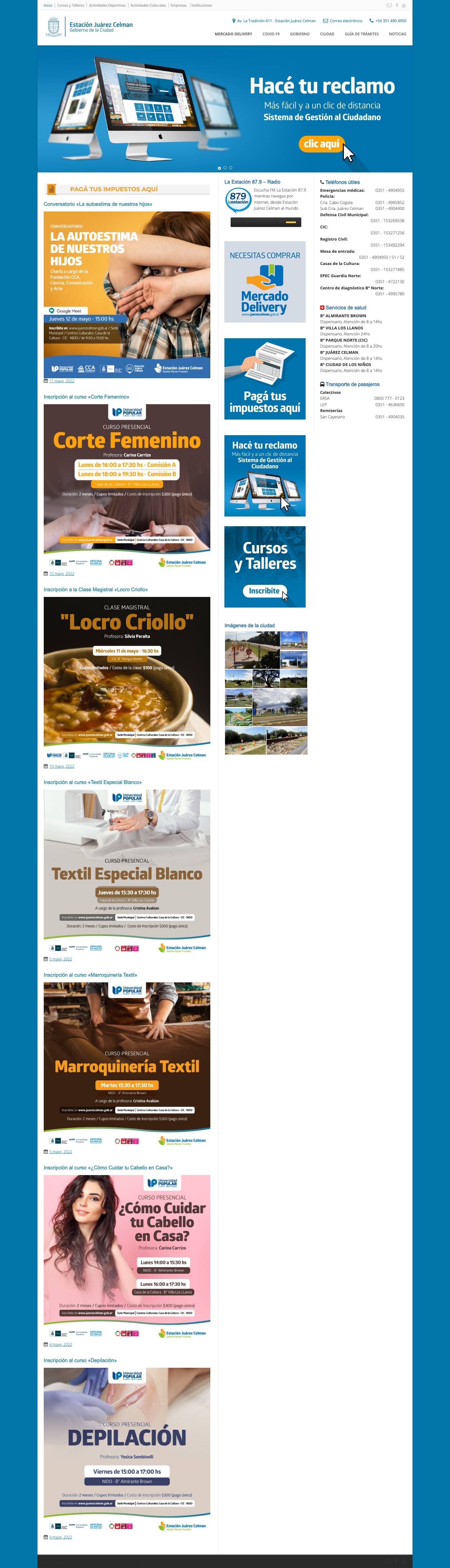 Ciudad Estación Juárez Celman – Gestión Myrian. Más familia Más comunidad - Full Screenshot