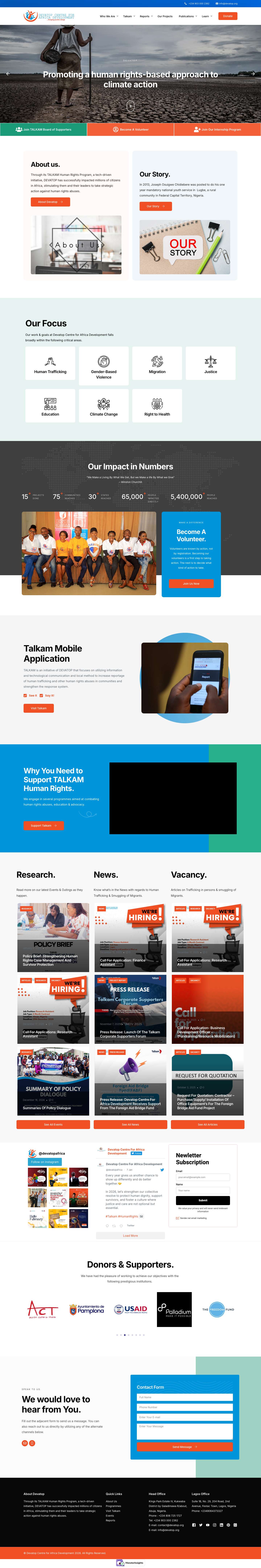 Home – Devatop Centre for Africa Development - Full Screenshot