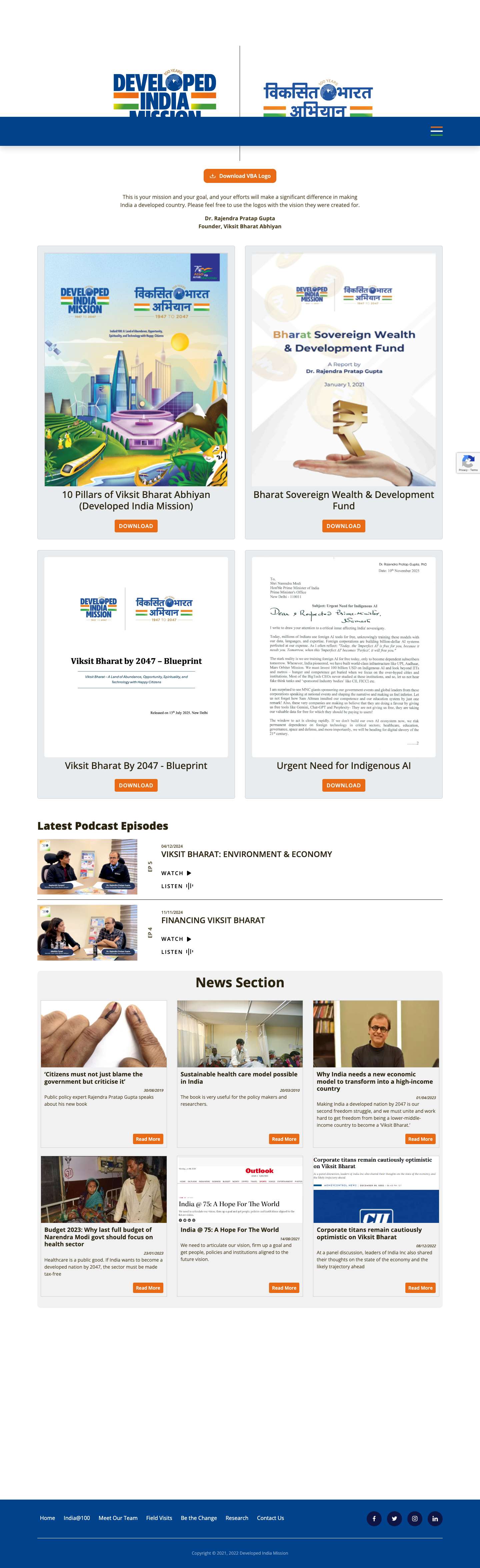 Home - Developed India Mission - Full Screenshot