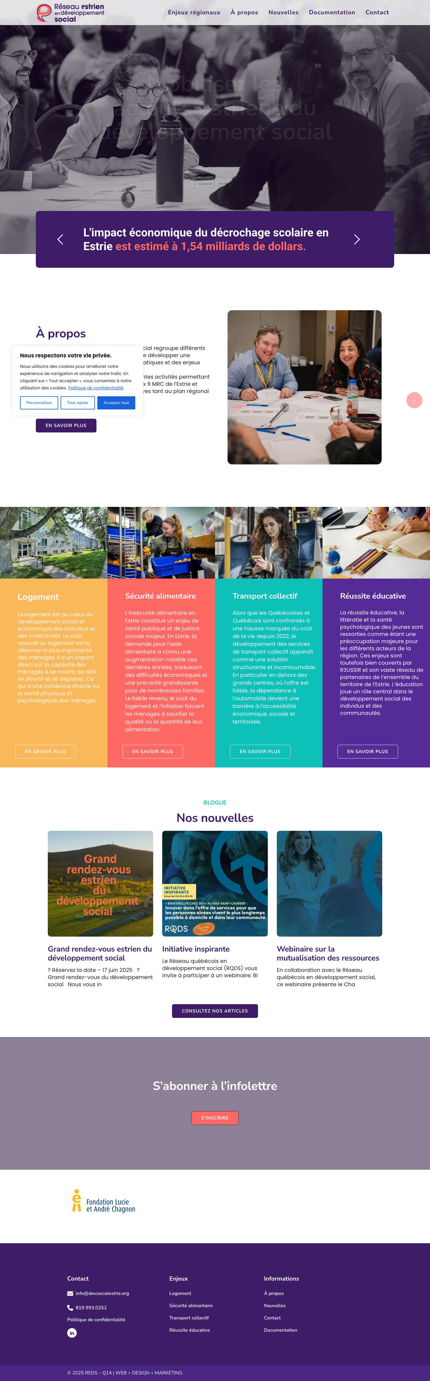 Réseau estrien en développement social - Full Screenshot
