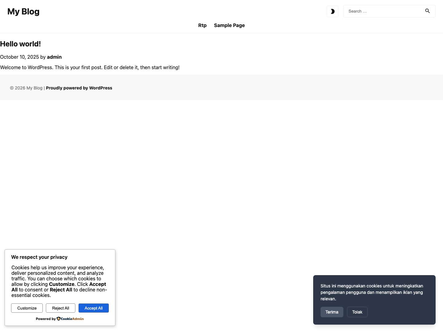 My Blog - My WordPress Blog - Full Screenshot