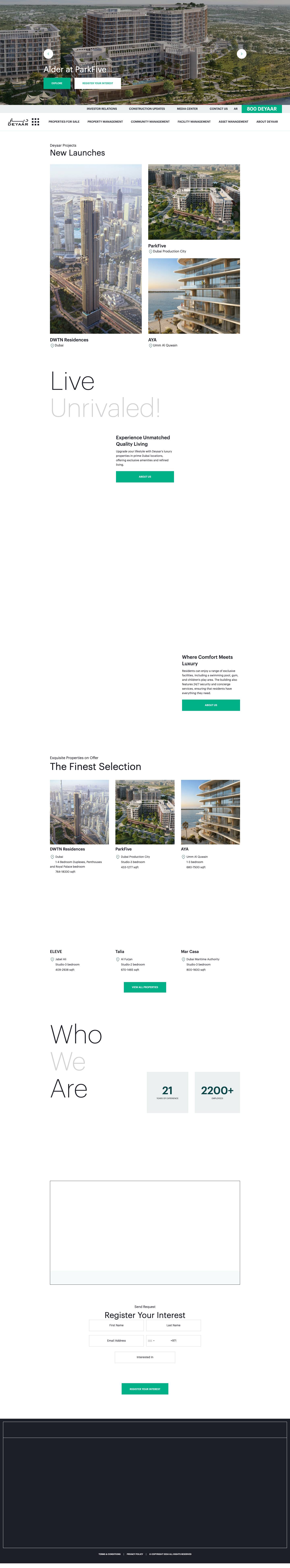 Best Property Developer in Dubai | Deyaar Properties - Full Screenshot