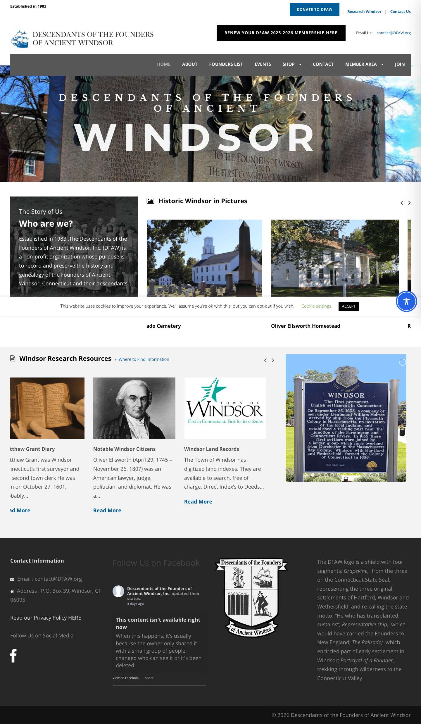 Descendants of the Founders of Ancient Windsor - Full Screenshot