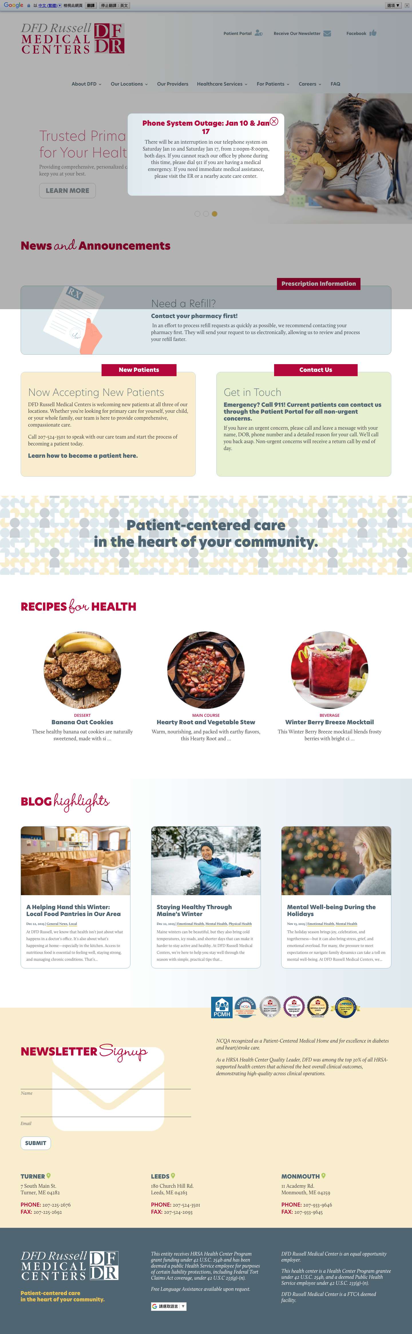 Home - DFD Russell Medical Centers - Full Screenshot