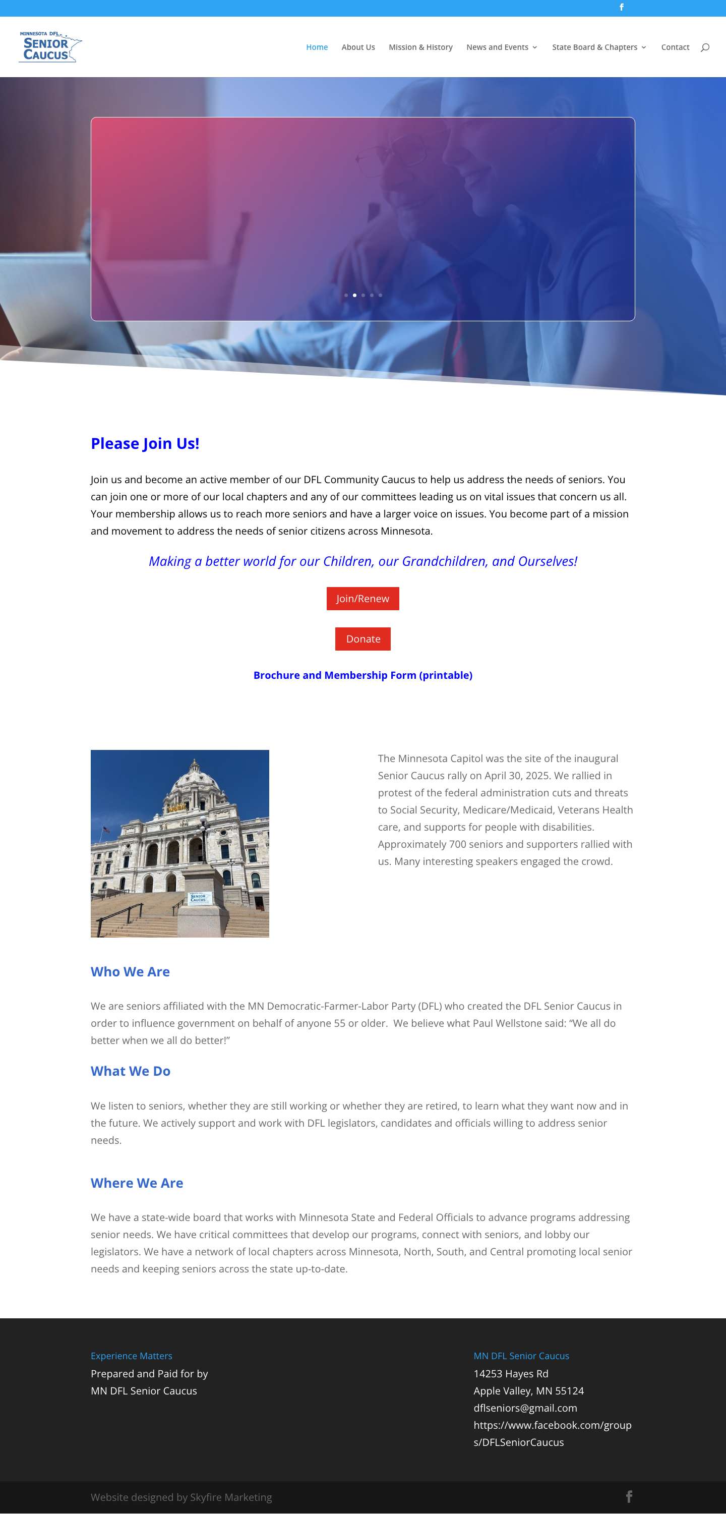 DFL Seniors | Making a Better Tomorrow For Our Children, Our Grandchildren, and Ourselves - Full Screenshot