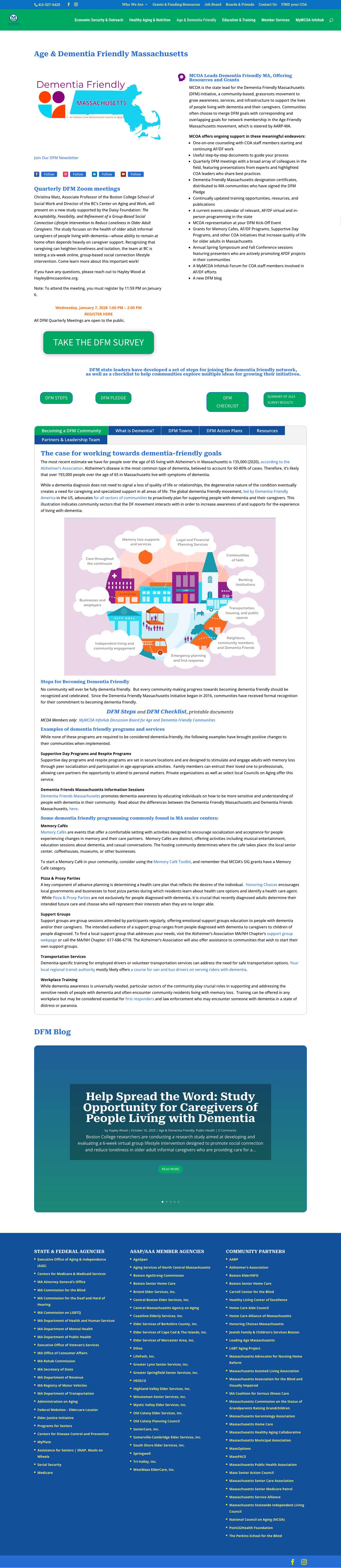 Age & Dementia Friendly | Massachusetts Councils on Aging - Full Screenshot