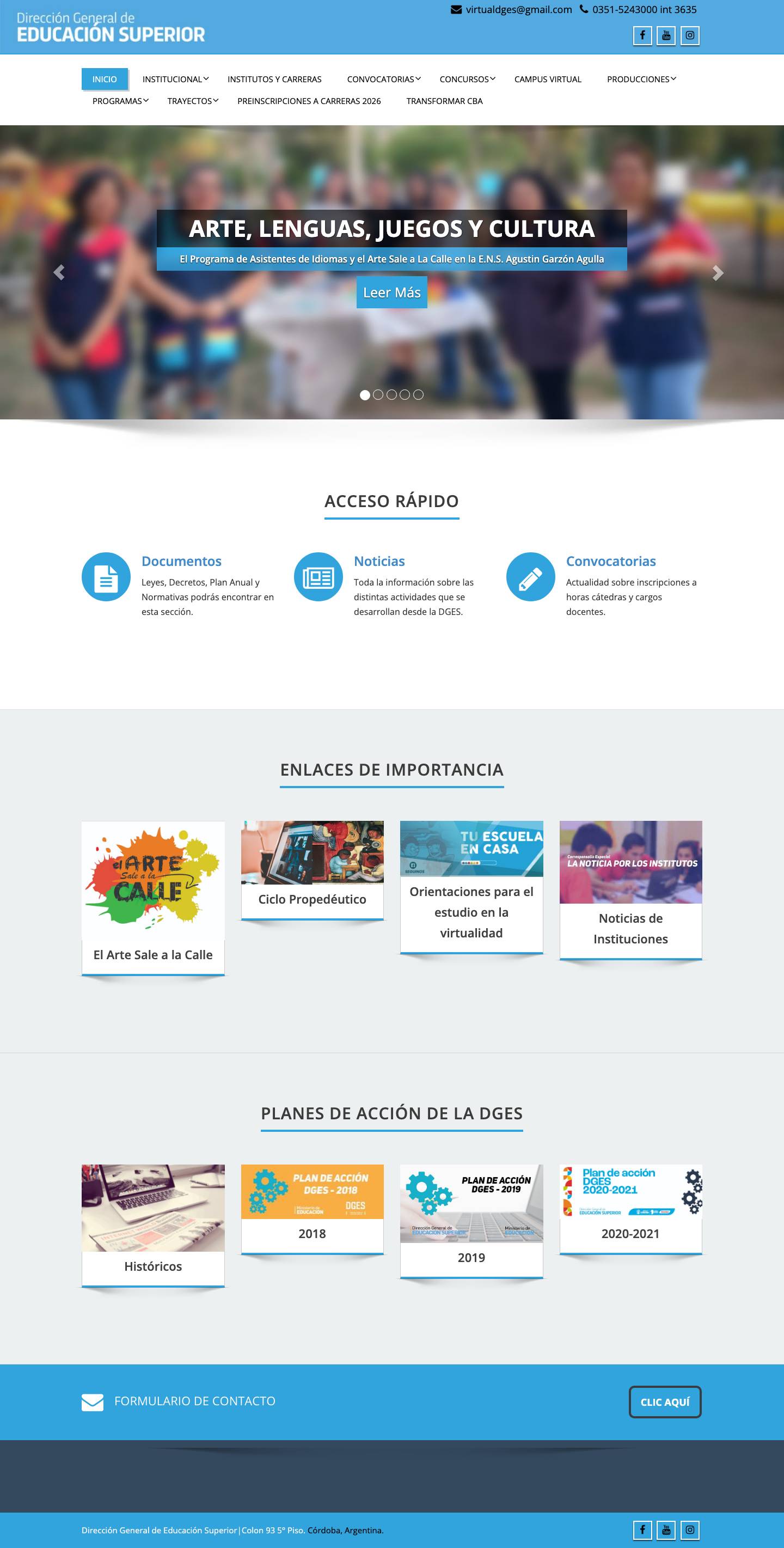 D.G.E.S. – Dirección General de Educación Superior - Full Screenshot