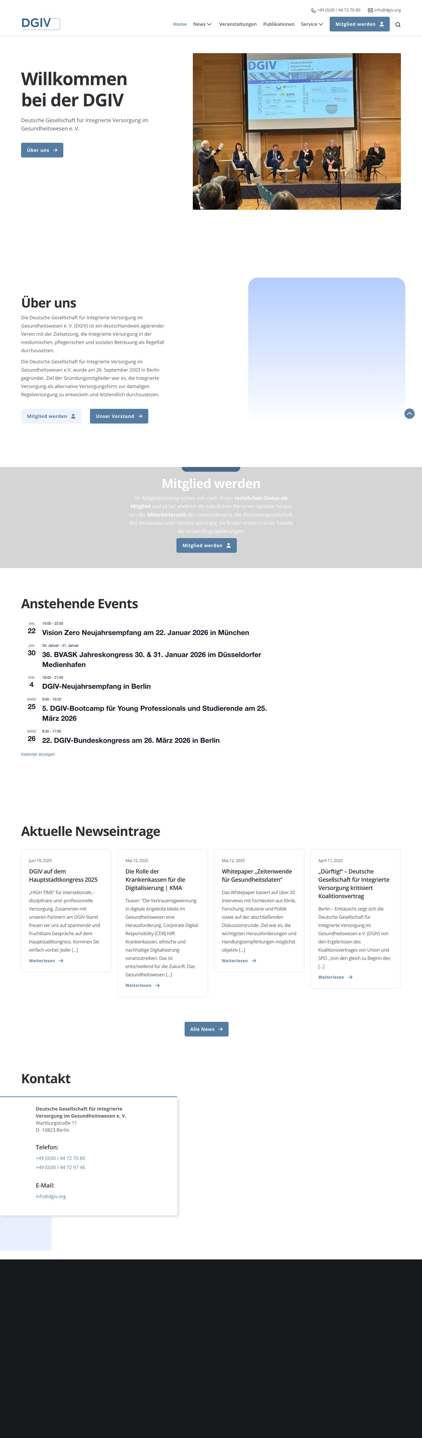 DGIV - Deutsche Gesellschaft für Integrierte Versorgung im Gesundheitswesen e. V. - Full Screenshot