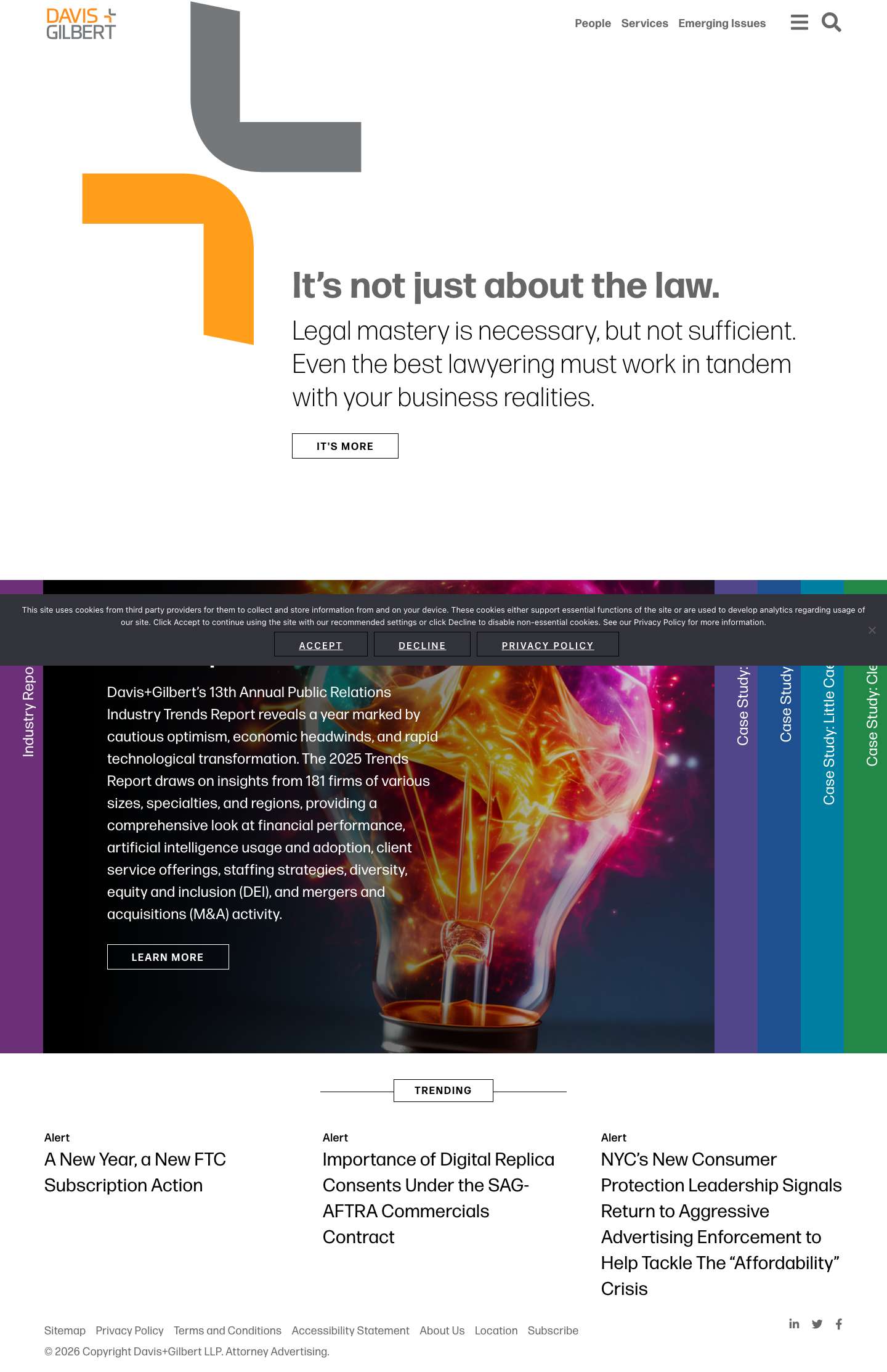 Home - Davis+Gilbert LLP - Full Screenshot