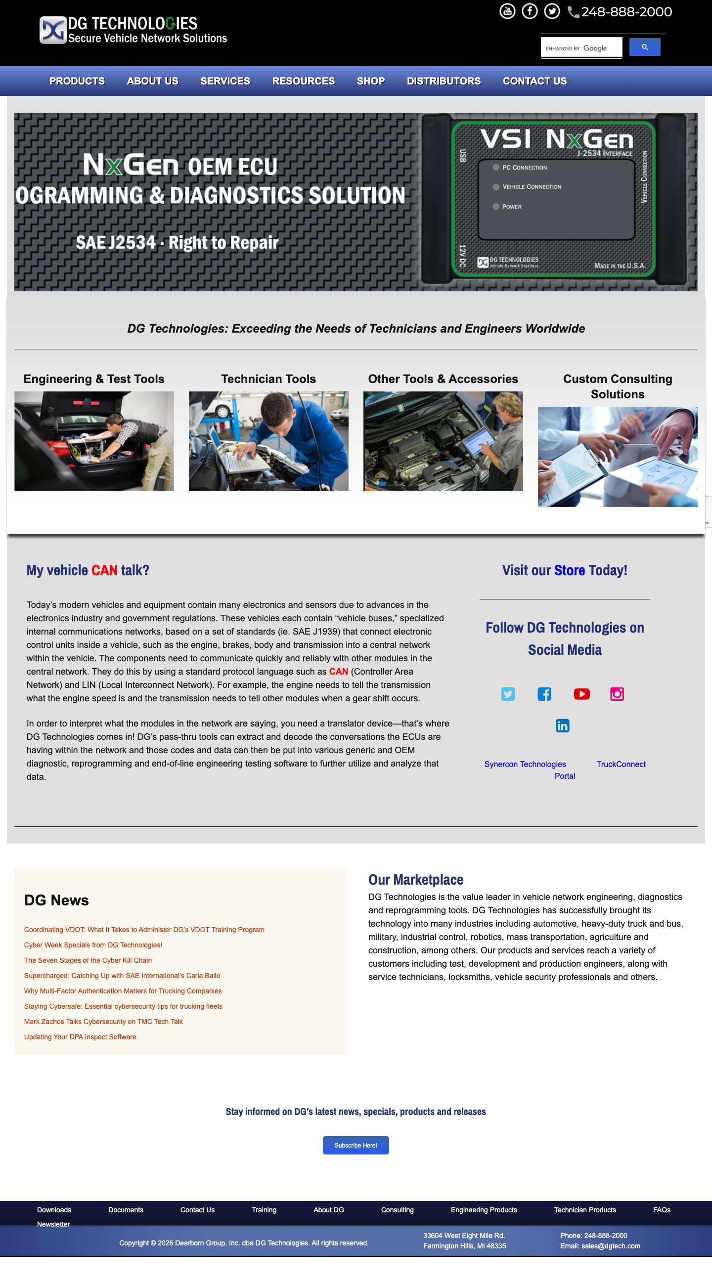 #1 in Secure Vehicle Network Solutions » DG Technologies - Full Screenshot