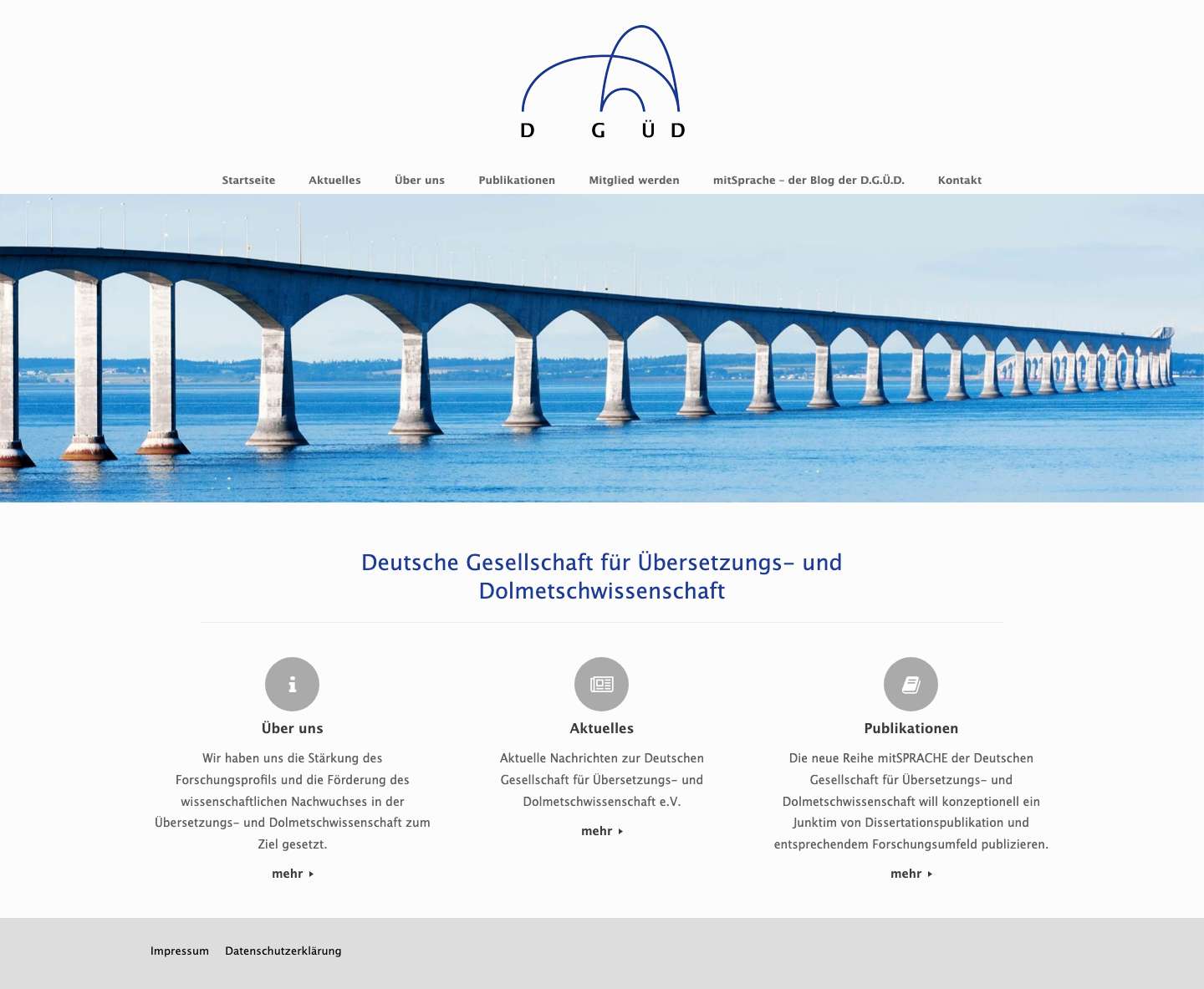 Deutsche Gesellschaft für Übersetzungs- und Dolmetschwissenschaft – Stärkung des Forschungsprofils. Förderung des wissenschaftlichen Nachwuchses. - Full Screenshot